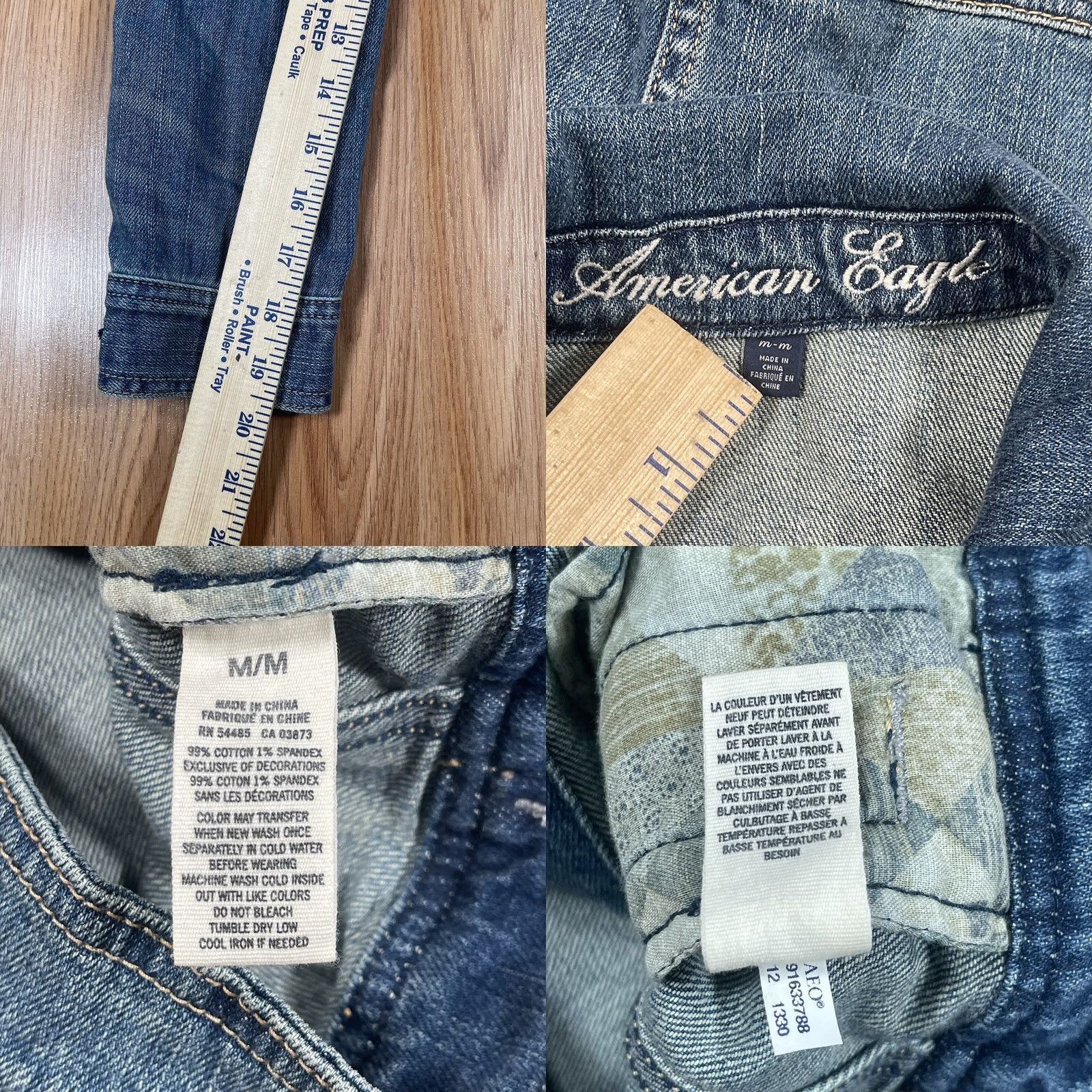 American Eagle Outfitters VINTAGE American Eagle Outfitters Jeans Jacket Womens M Medium Stretch Blue Denim Button Pockets Size 32" / US 10 / IT 46 - 8 Thumbnail