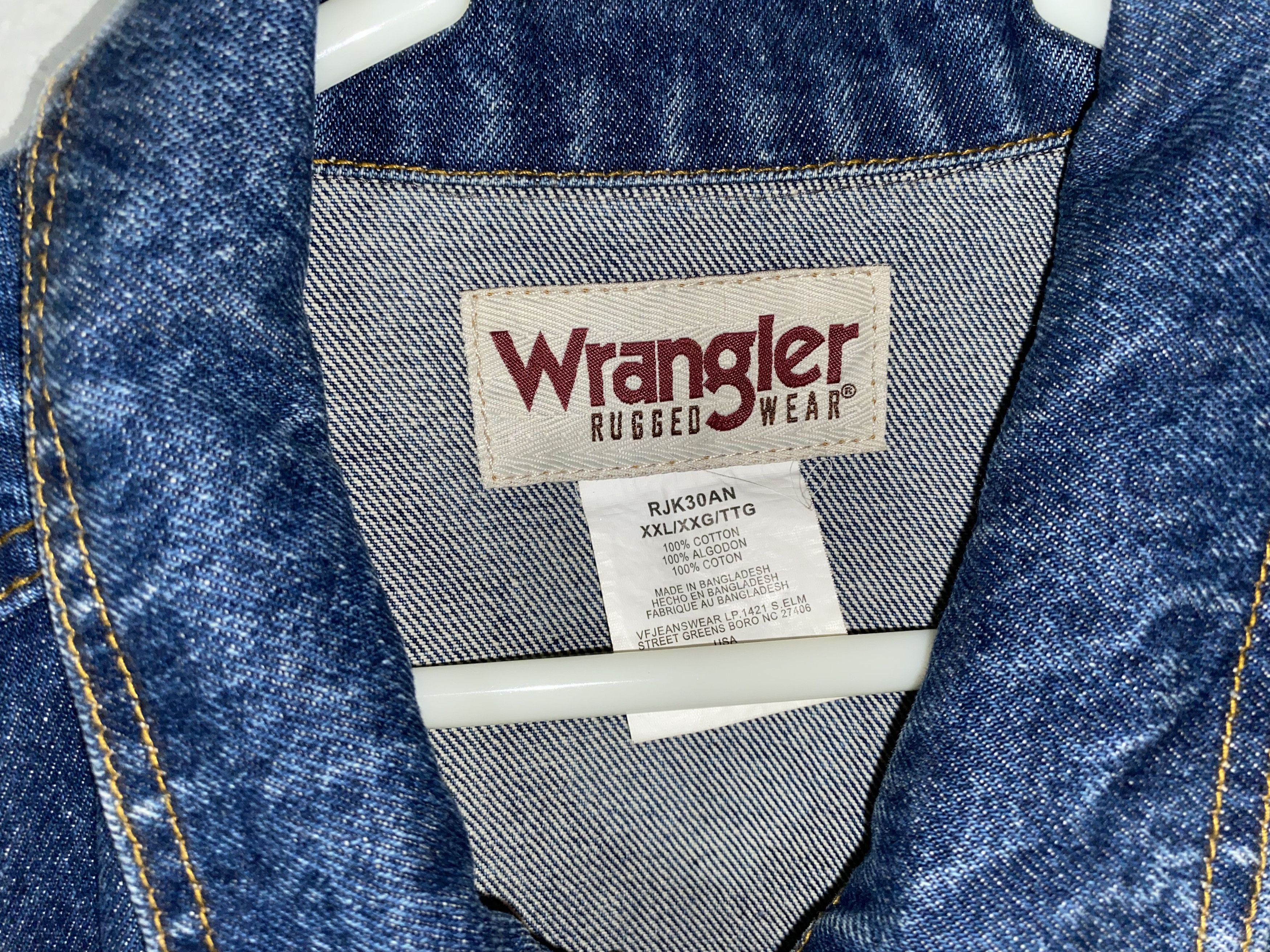 Wrangler Wrangler Rugged Wear Denim Jean JACKET Coat 2XL cowboy USA Size US XXL / EU 58 / 5 - 4 Thumbnail