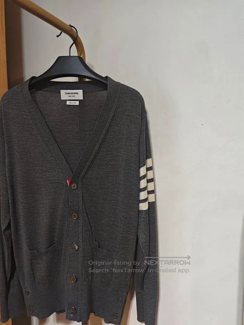 Thom Browne Thom Browne Grey Wool Cardigan Size US S / EU 44-46 / 1 - 1 Thumbnail