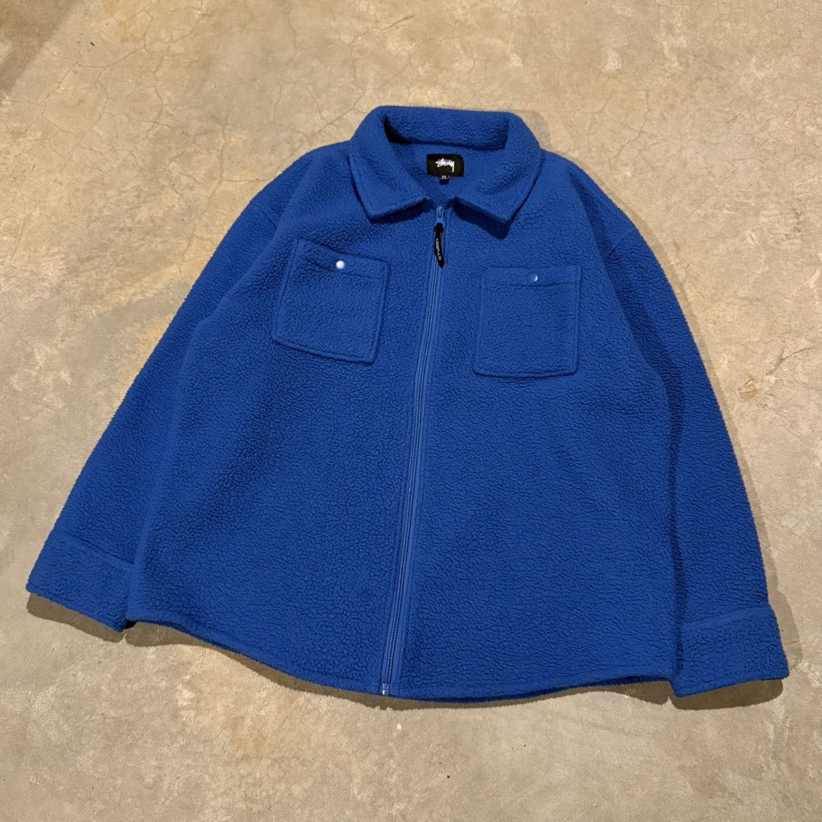 Stussy Vintage Stussy Polar Fleece Deep Pile Zip Shirt Jacket Blue Size US M / EU 48-50 / 2 - 2 Thumbnail