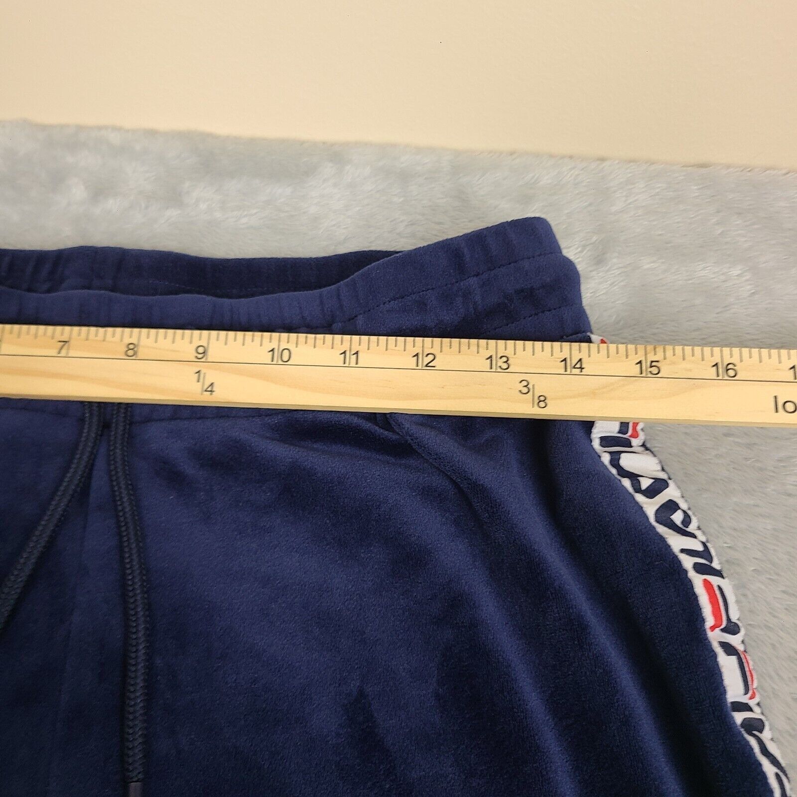 Fila Fila Joggers Women’s Small Navy Blue Velour Velvet Logo Swea Size 29" - 3 Thumbnail