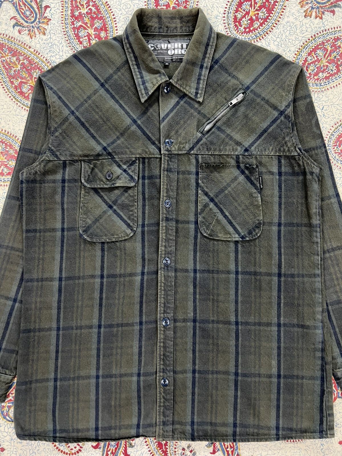 Japanese Brand Covert Org by Fuudobrain Anarchy Plaid Button Ups Shirt Size US M / EU 48-50 / 2 - 4 Thumbnail