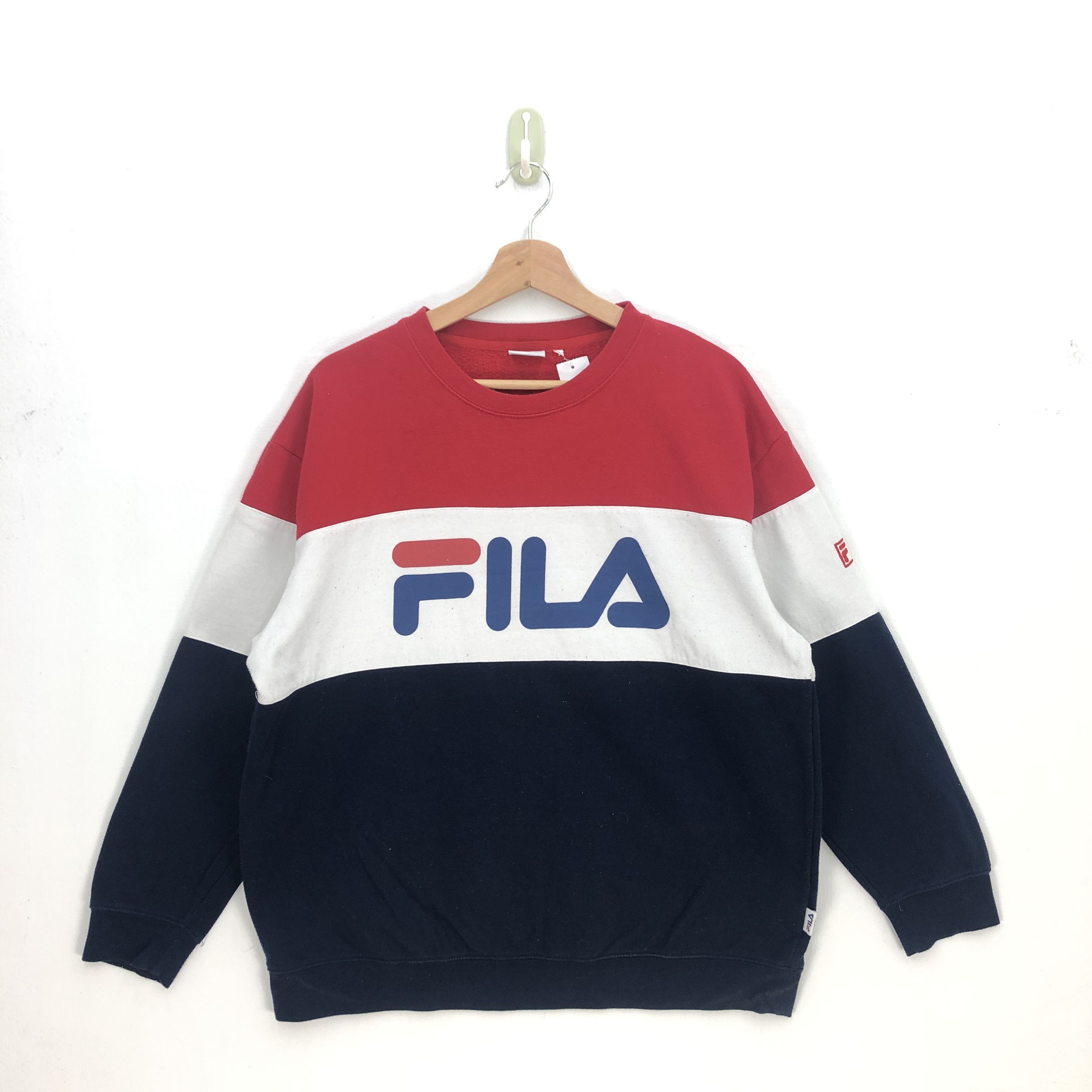 Vintage Fila Color Block Sweater Y2K Fila Hype Sweatshirt