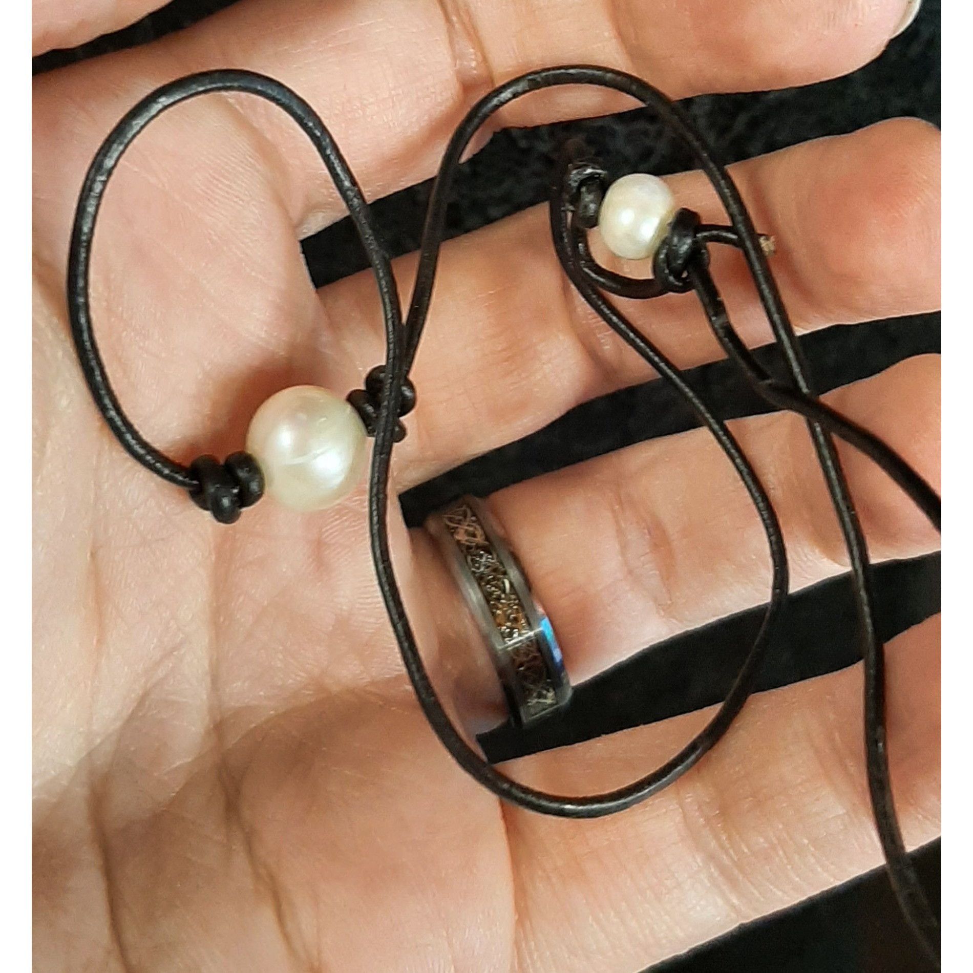 Other Minimalist Single Faux Pearl Necklace With Adjustable Cord Size ONE SIZE - 3 Thumbnail