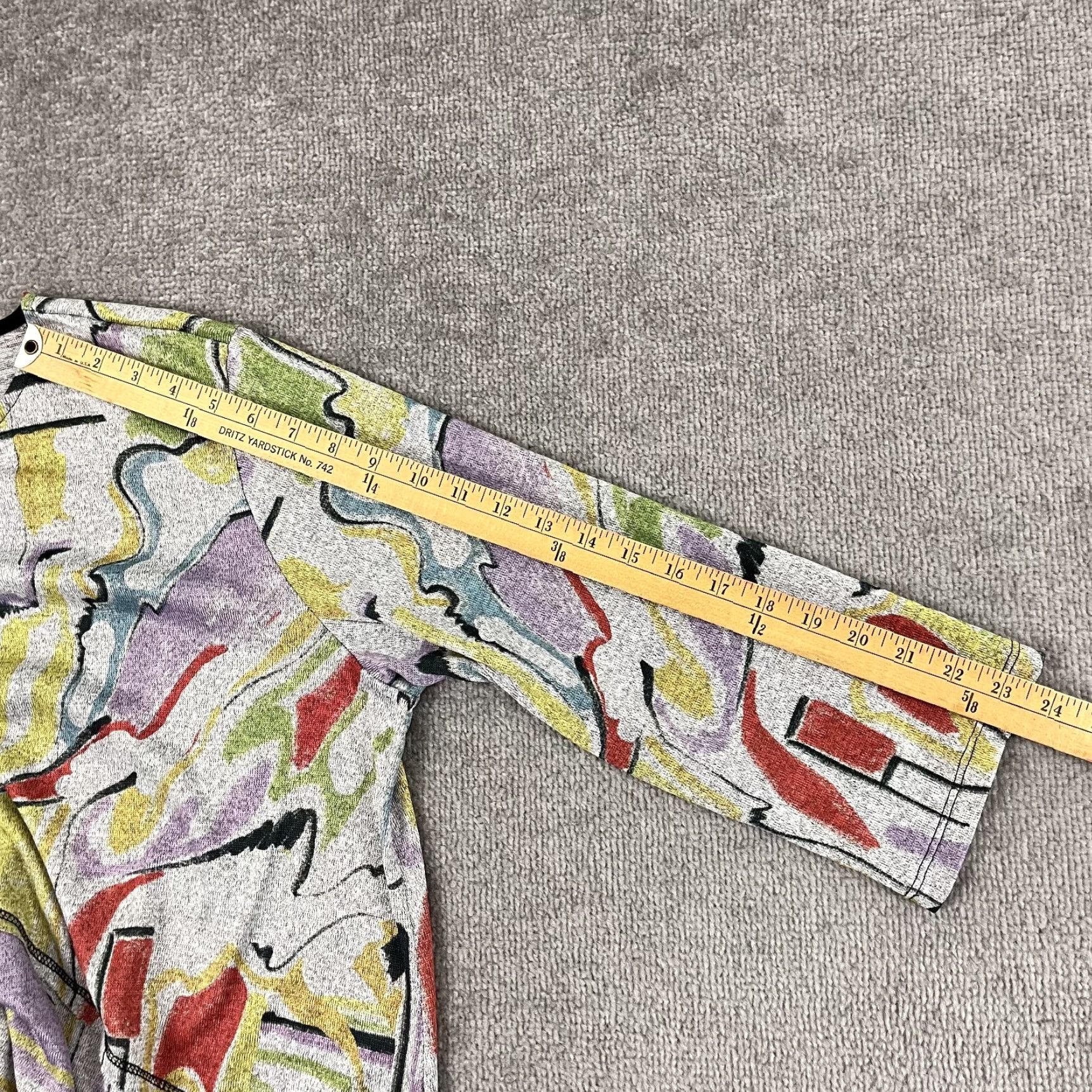 Vintage Jess & Jane Tunic Womens XL Knit French Brushed Abstract Art Top to Wear Size XL / US 12-14 / IT 48-50 - 6 Thumbnail