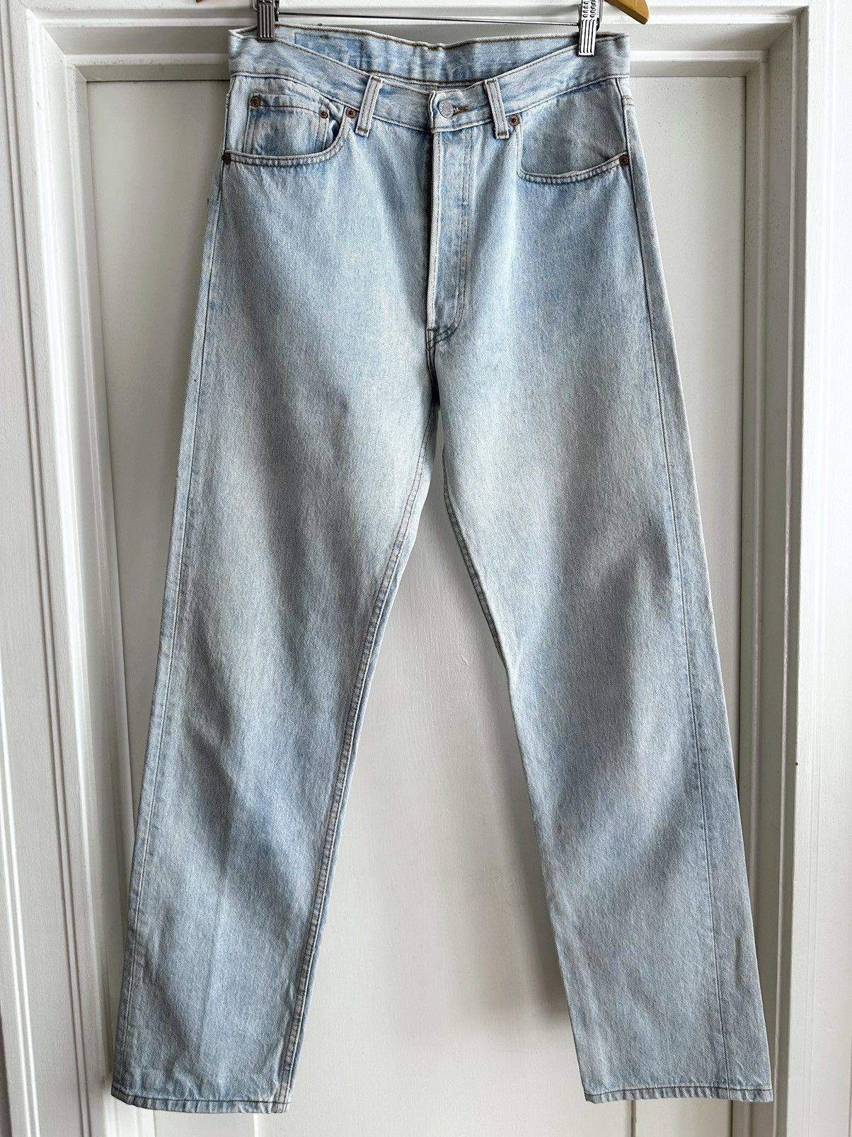 image of Y2K 90's Levis 501 Button Fly Blue Faded Jeans Usa, Men's (Size 33)