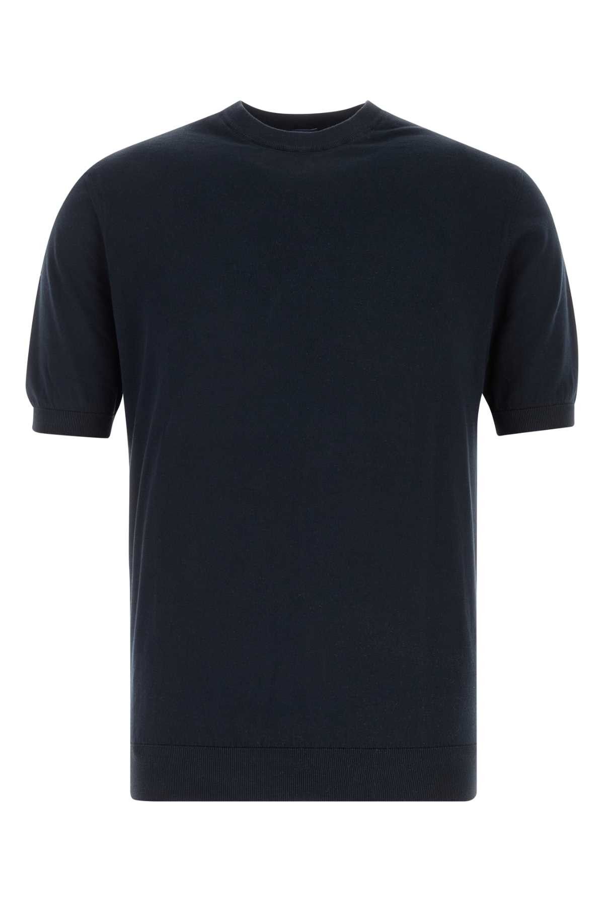 Fedeli Navy Blue Cotton Sweater Size US S / EU 44-46 / 1 - 1 Thumbnail