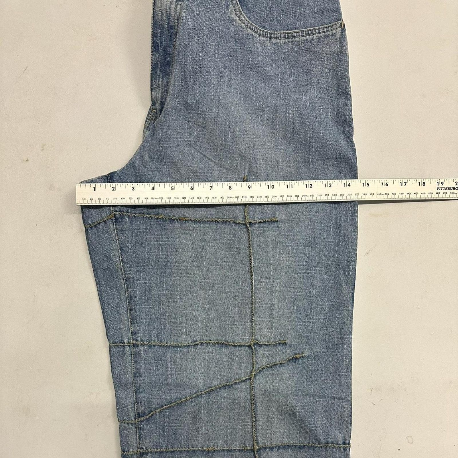 Vintage Vintage baggy y2k xclusive light blue unique embroidered Size US 34 / EU 50 - 6 Thumbnail