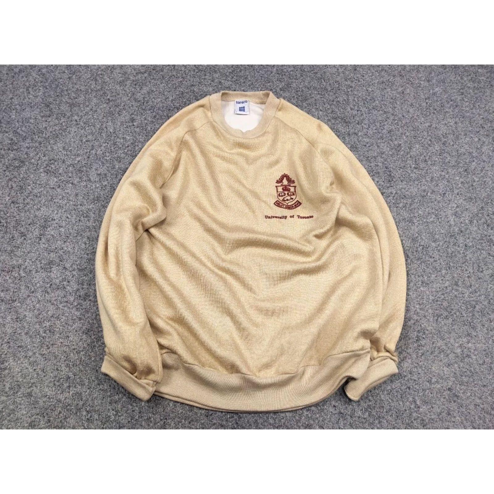 Vintage VINTAGE University of Toronto Crew Check Beige Sweatshirt Y2K Size US L / EU 52-54 / 3 - 2 Thumbnail