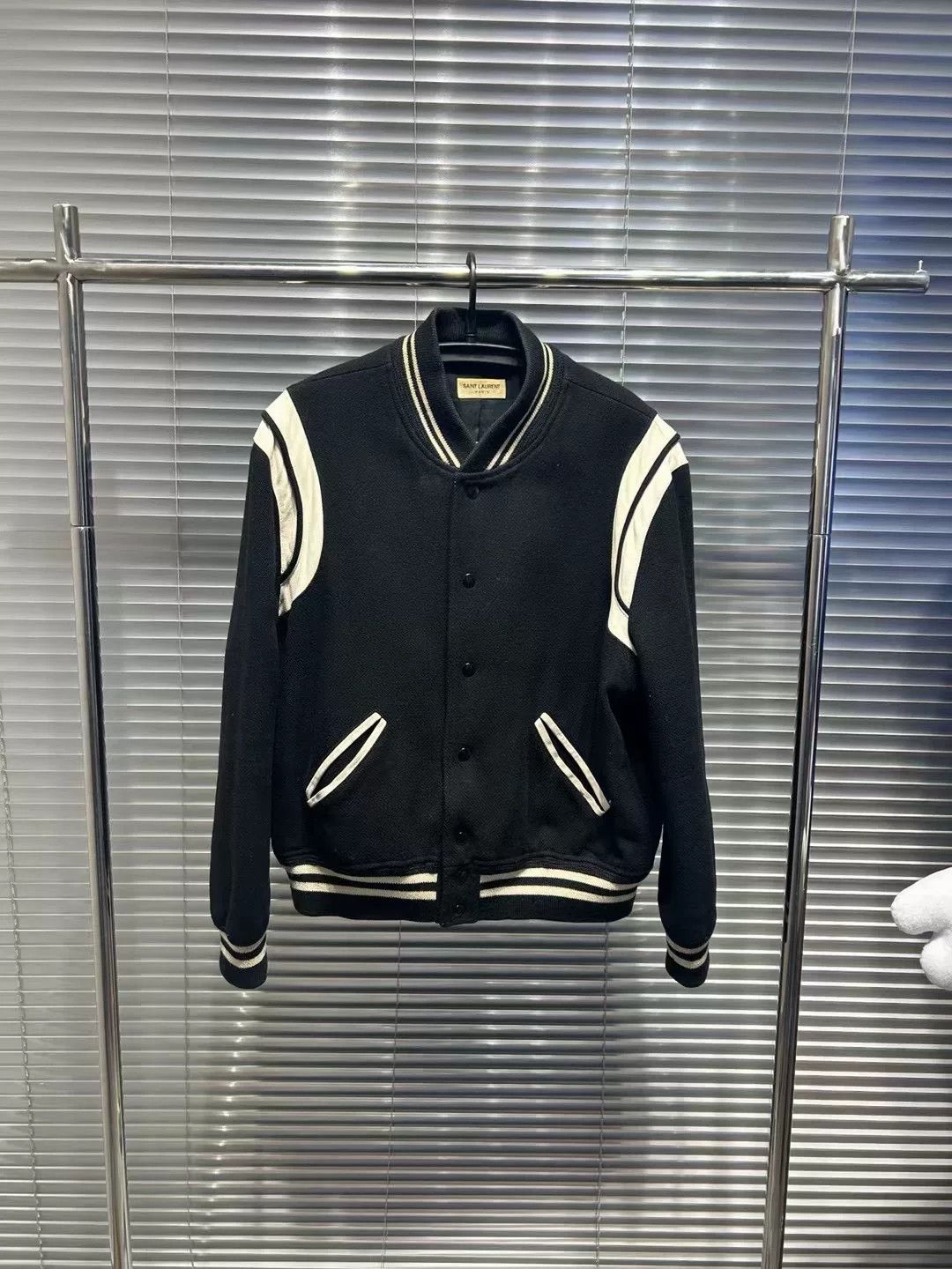 Saint Laurent Paris Saint Laurent Black White Baseball Jacket Size US L / EU 52-54 / 3 - 1 Thumbnail