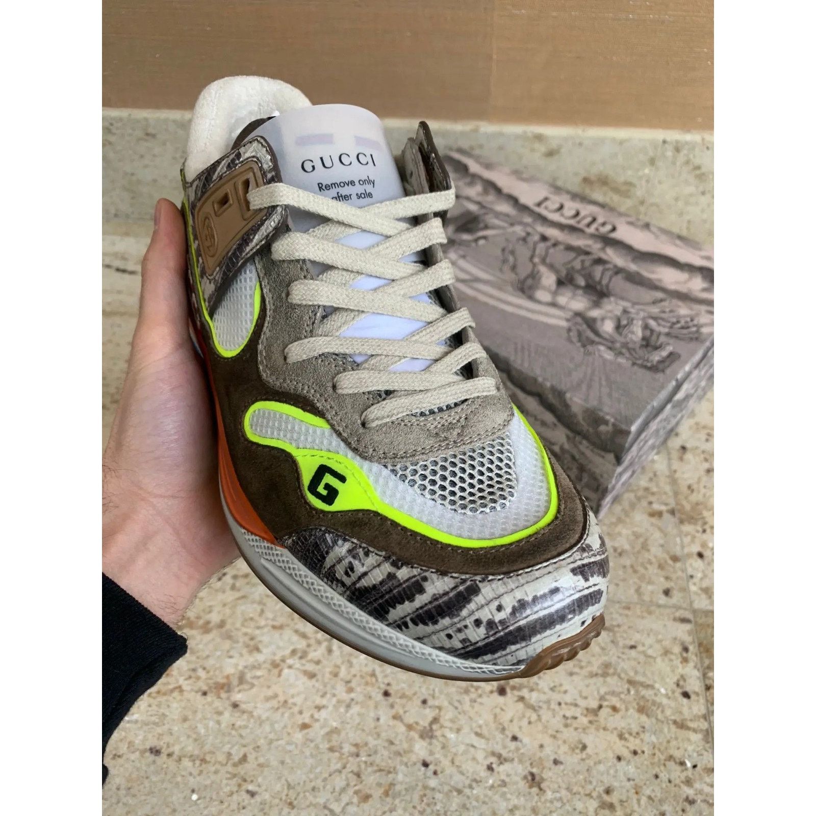 Gucci o1rshd1 Miro Soft Logo Runner Trainer in Brown / Multi Size US 8.5 / EU 41-42 - 5 Thumbnail