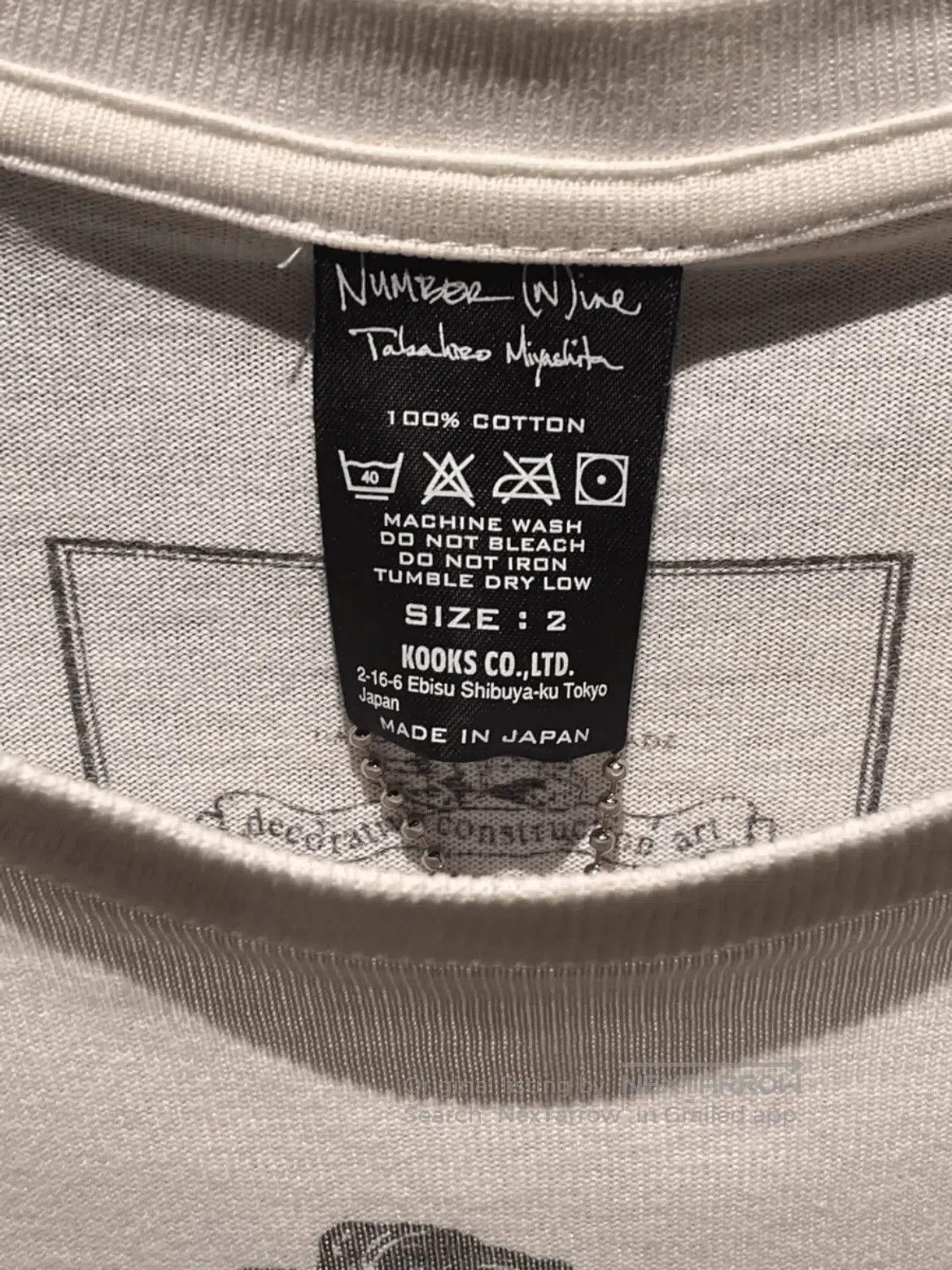 Number (N)ine Sz 2 Number Nine Inside Tee. Size US M / EU 48-50 / 2 - 3 Thumbnail