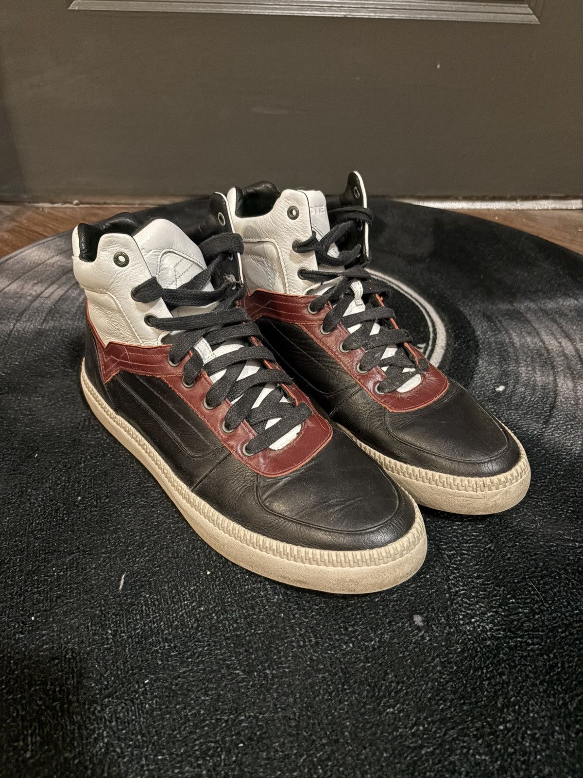 Diesel S-Spaark Leather Sneakers Men’s US 12 Black/Red/White