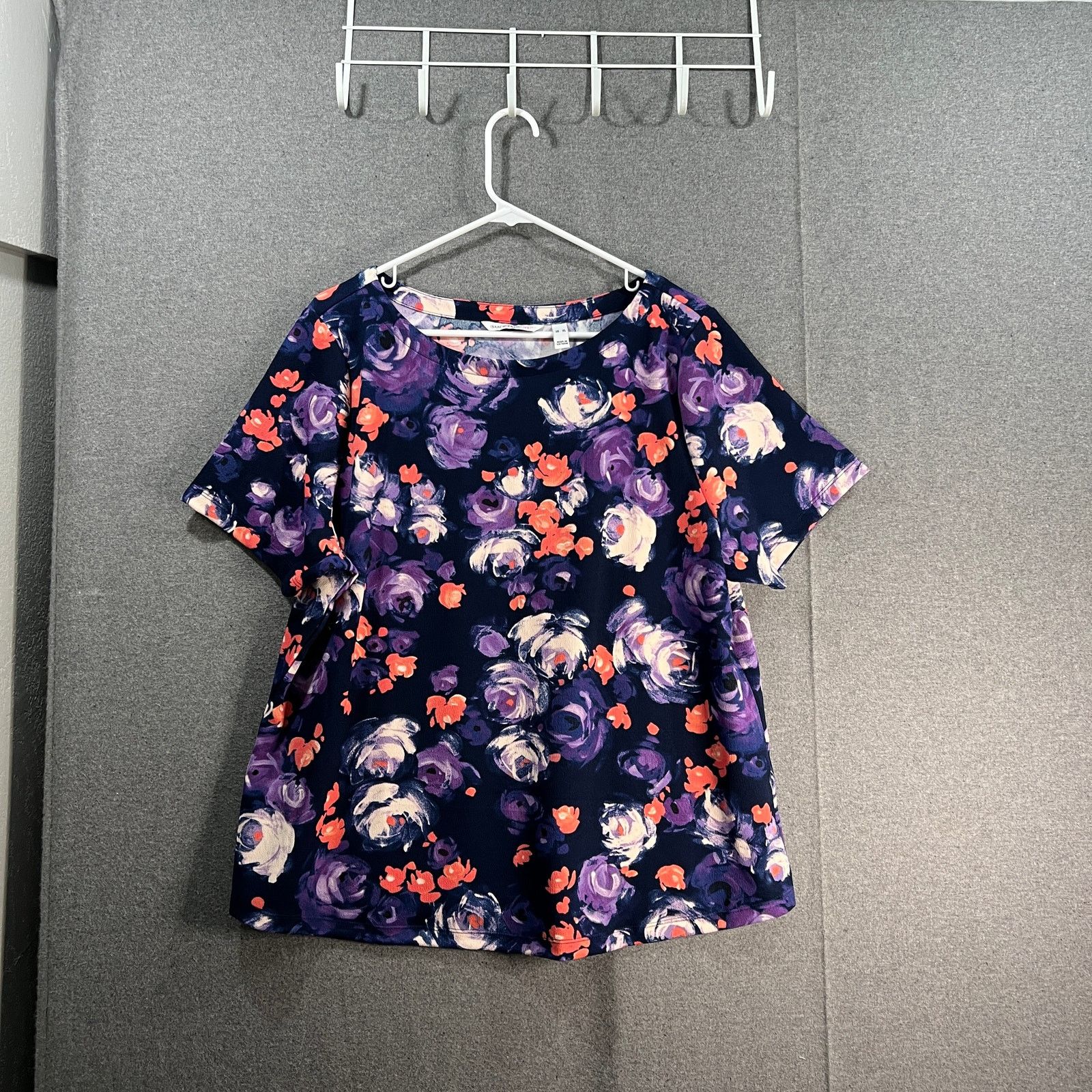 Isaac Mizrahi Isaac Mizrahi Live! Printed Pebble Knit Short Sleeve Size XL / US 12-14 / IT 48-50 - 1 Thumbnail