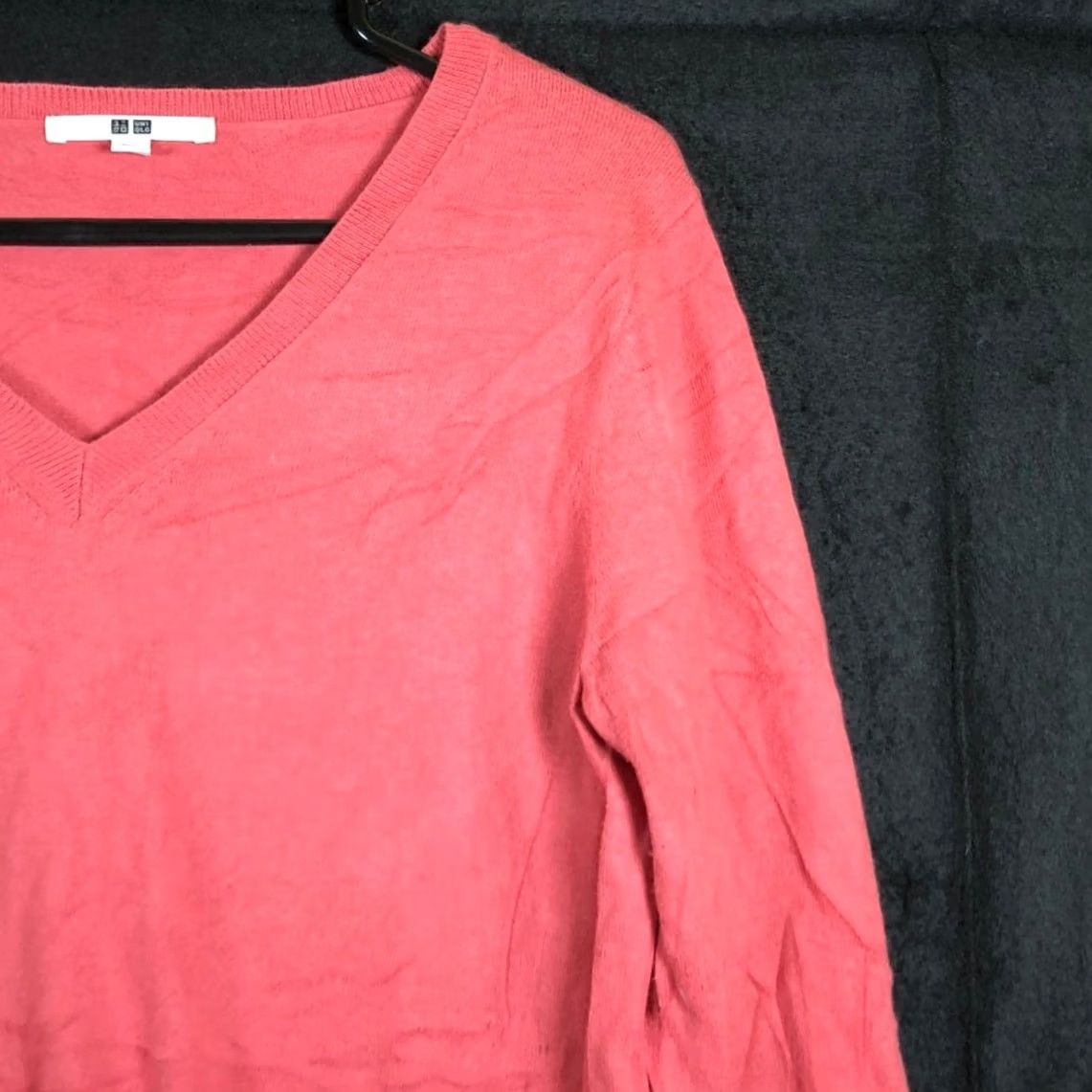 Uniqlo Uniqlo Womens Sweater Blush V Neck Long Sleeve Cashmere Blend Medium Size M / US 6-8 / IT 42-44 - 5 Thumbnail