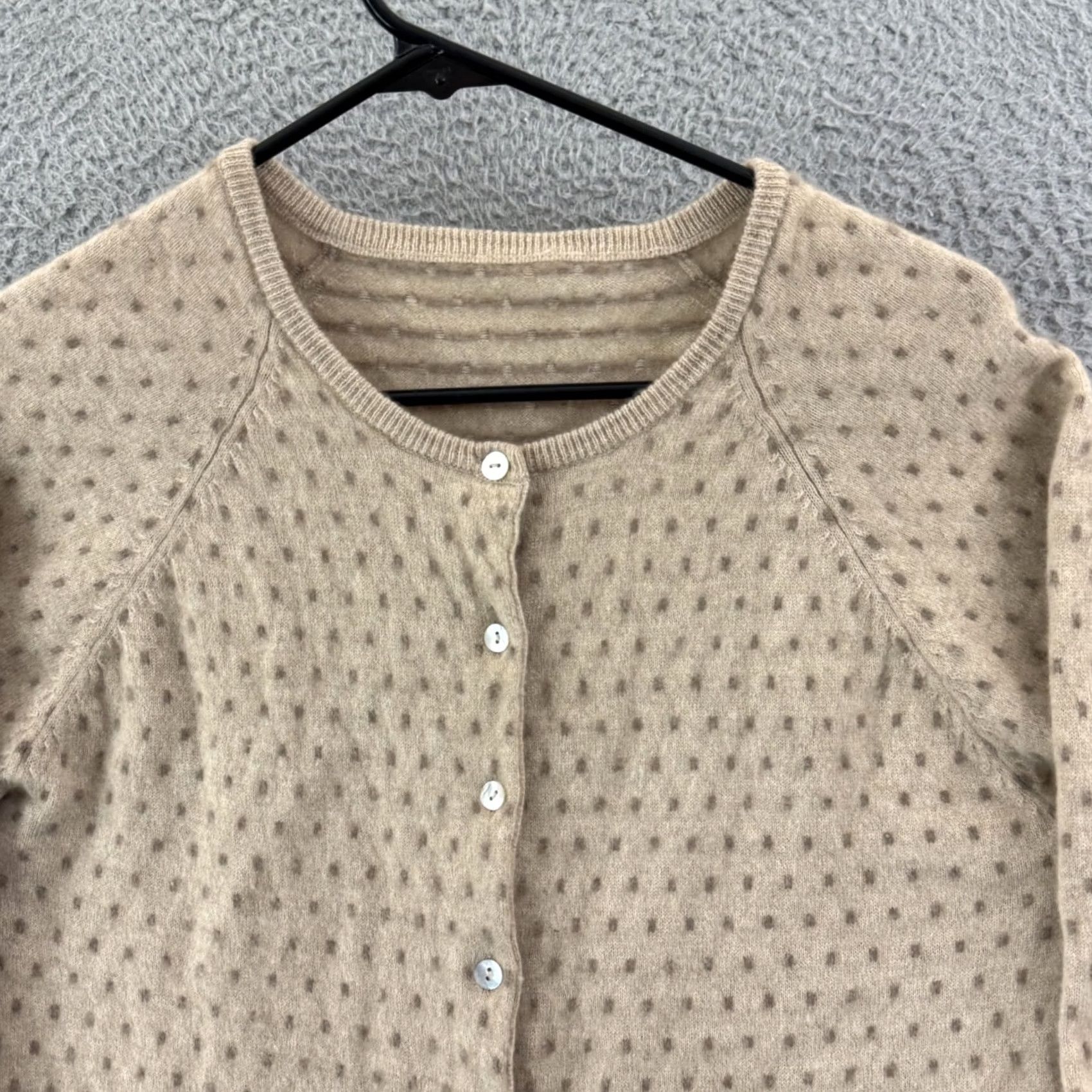 Vintage Gudrun Sjoden Sweater Womens Medium Beige Button Up Cardigan Long Sleeve Preppy Size M / US 6-8 / IT 42-44 - 3 Thumbnail