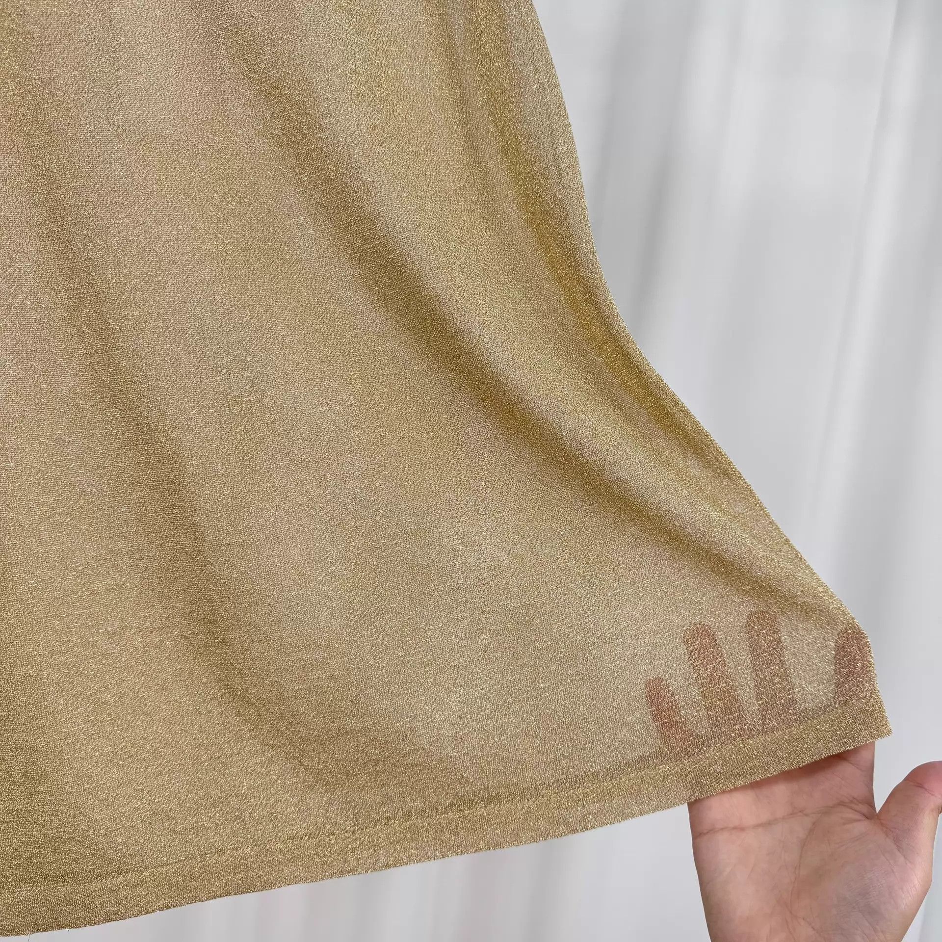 Miu Miu MIU MIU women's Embroidered Logo Gold Thread Skirt 40 99 New Size 27" / US 4 / IT 40 - 4 Thumbnail