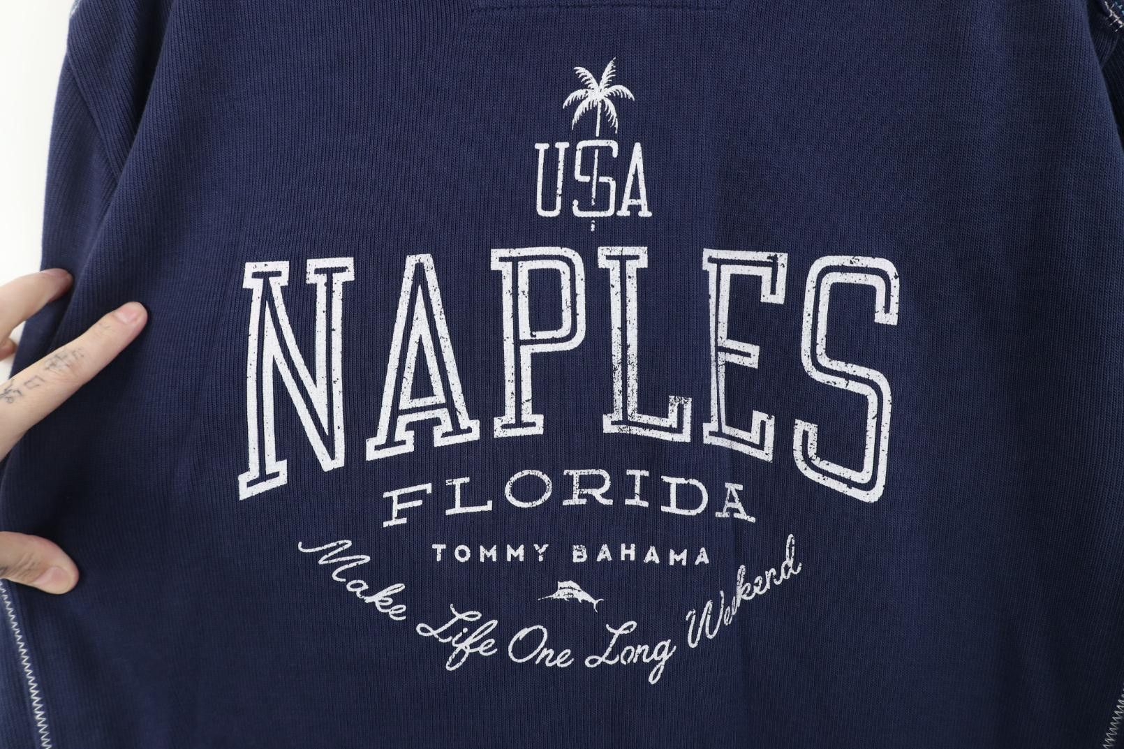 Tommy Bahama Tommy Bahama Ribbed Knit 1/4 Zip Pullover Sweater Blue Size US L / EU 52-54 / 3 - 12 Thumbnail