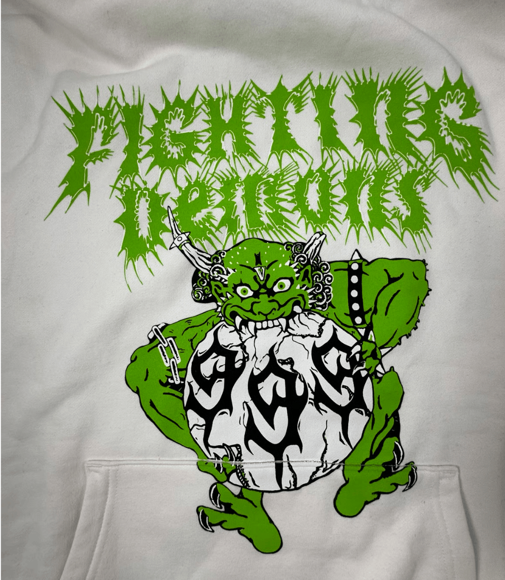 Vlone Juice WRLD x Vlone Green Fighting Demons 999 White Hoodie Size US XL / EU 56 / 4 - 2 Thumbnail