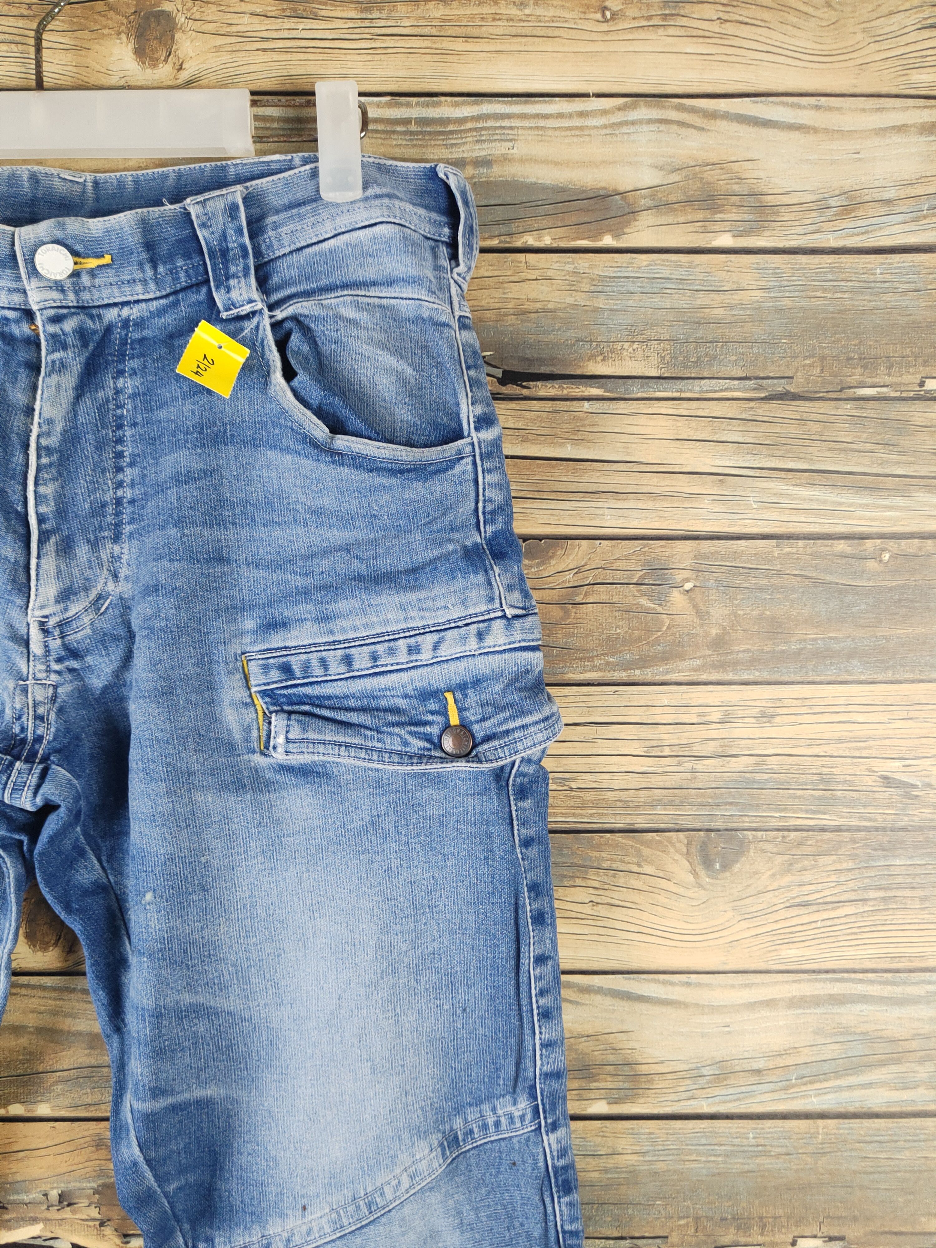 Japanese Brand DL Toraichi Blue Distressed Ripped Jeans #2124 Size US 33 - 6 Thumbnail