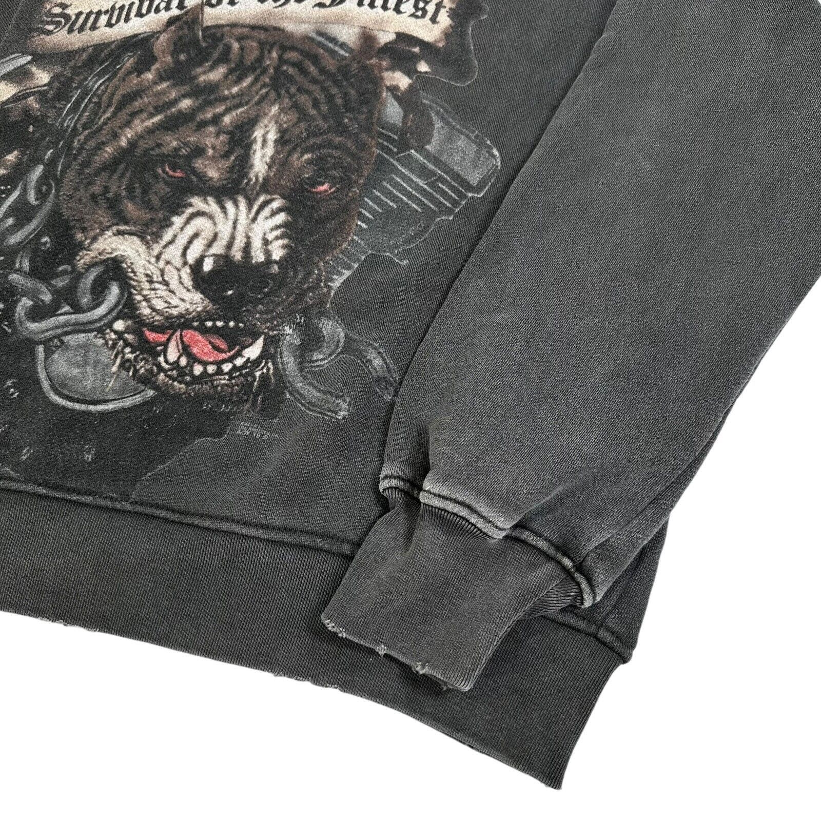 Amiri Amiri Size S Oversized Sweatshirt Black Pitbull Distressed Grailed