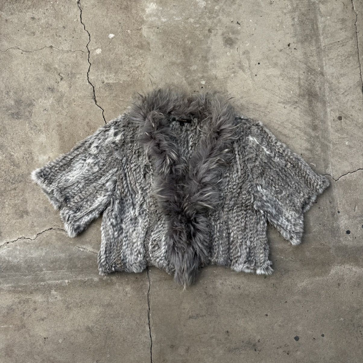 Japanese Brand Natan Belgium Real Rabbit Fur Cropped Blouse Size S / US 4 / IT 40 - 1 Thumbnail