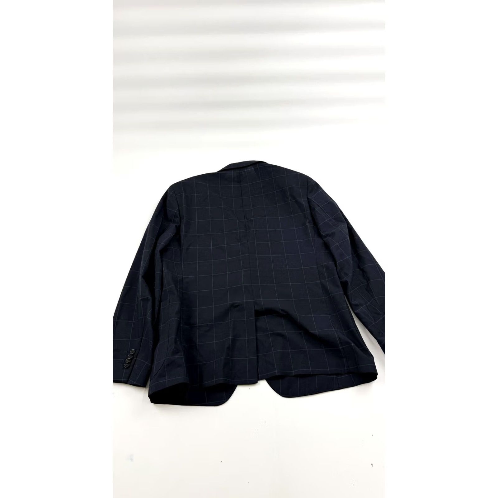 Banana Republic Banana Republic Coat Mens 44 Blazer 44R Navy Windowpane Check Two Button Sport Size 44R - 5 Thumbnail