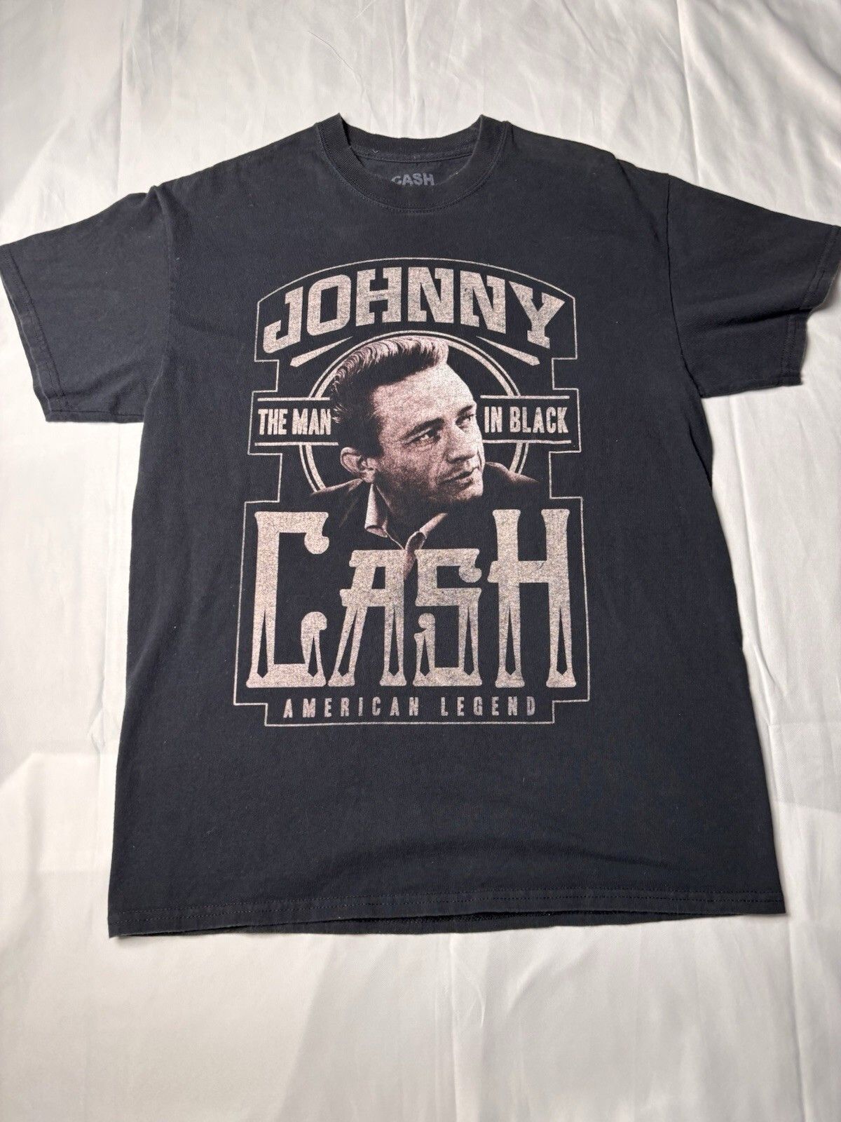 Johnny Cash The Man In Black American Legend Black T-Shirt, Men's