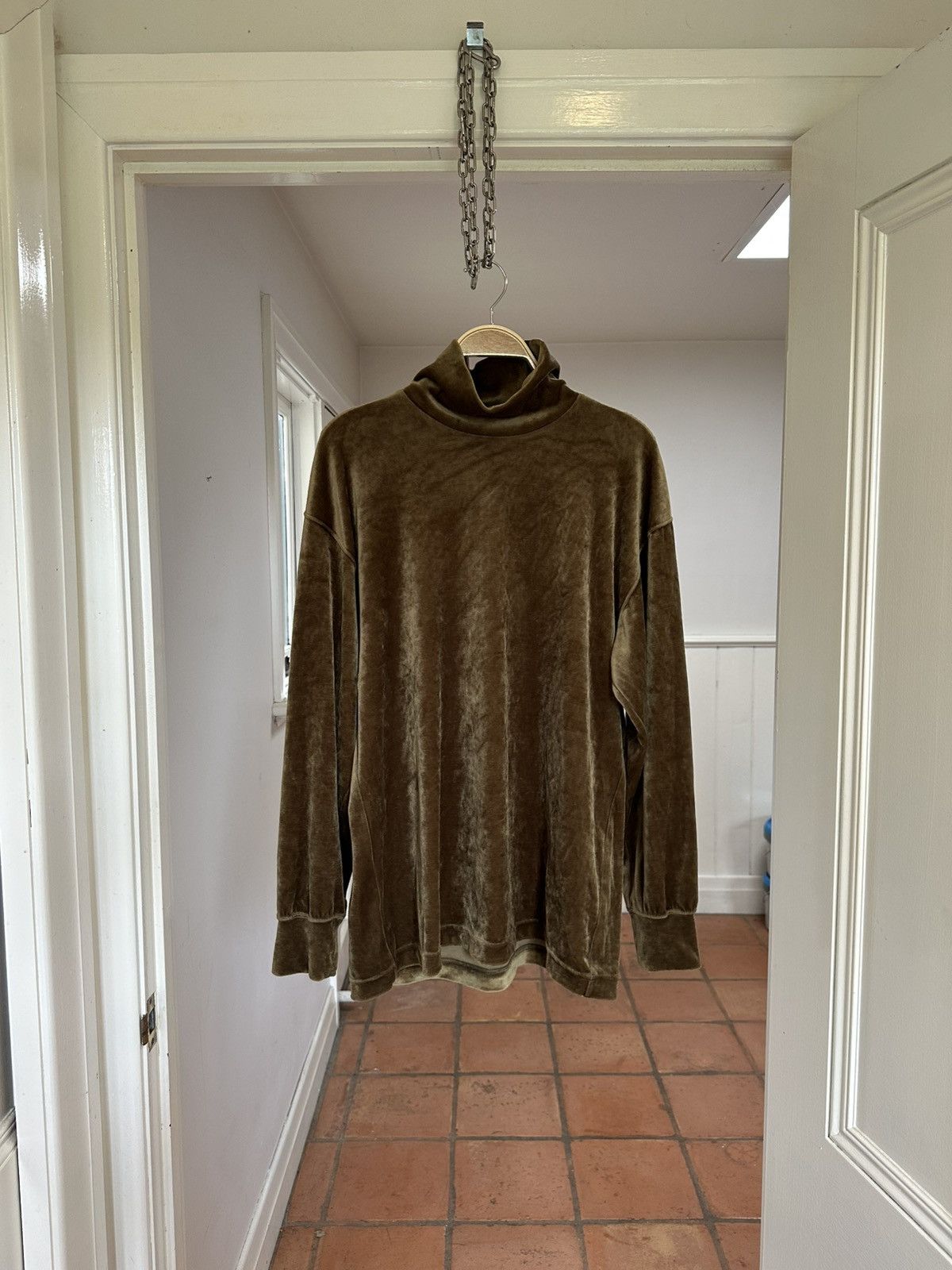 Comme des Garcons Homme Plus AD1991 Gold velour turtleneck Size US S / EU 44-46 / 1 - 1 Thumbnail