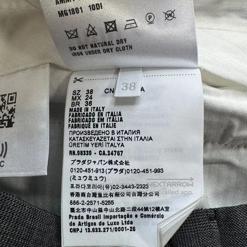 Miu Miu Miu Miu Gray Cotton Casual Pants for Women . Size 23" - 6 Thumbnail