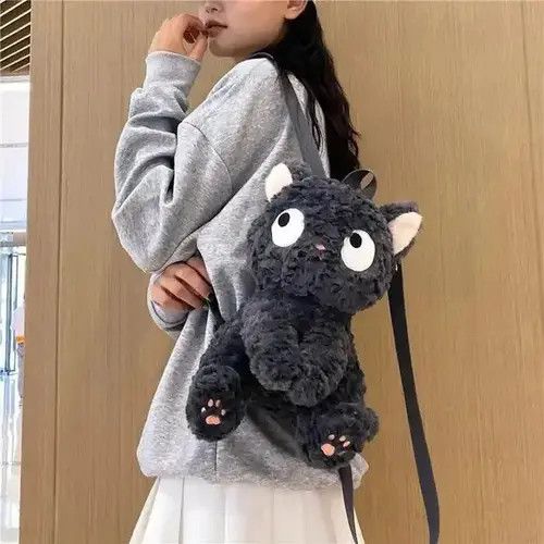2120 Handcrafted New Kawaii Black Cat Doll Backpack Size ONE SIZE - 4 Thumbnail