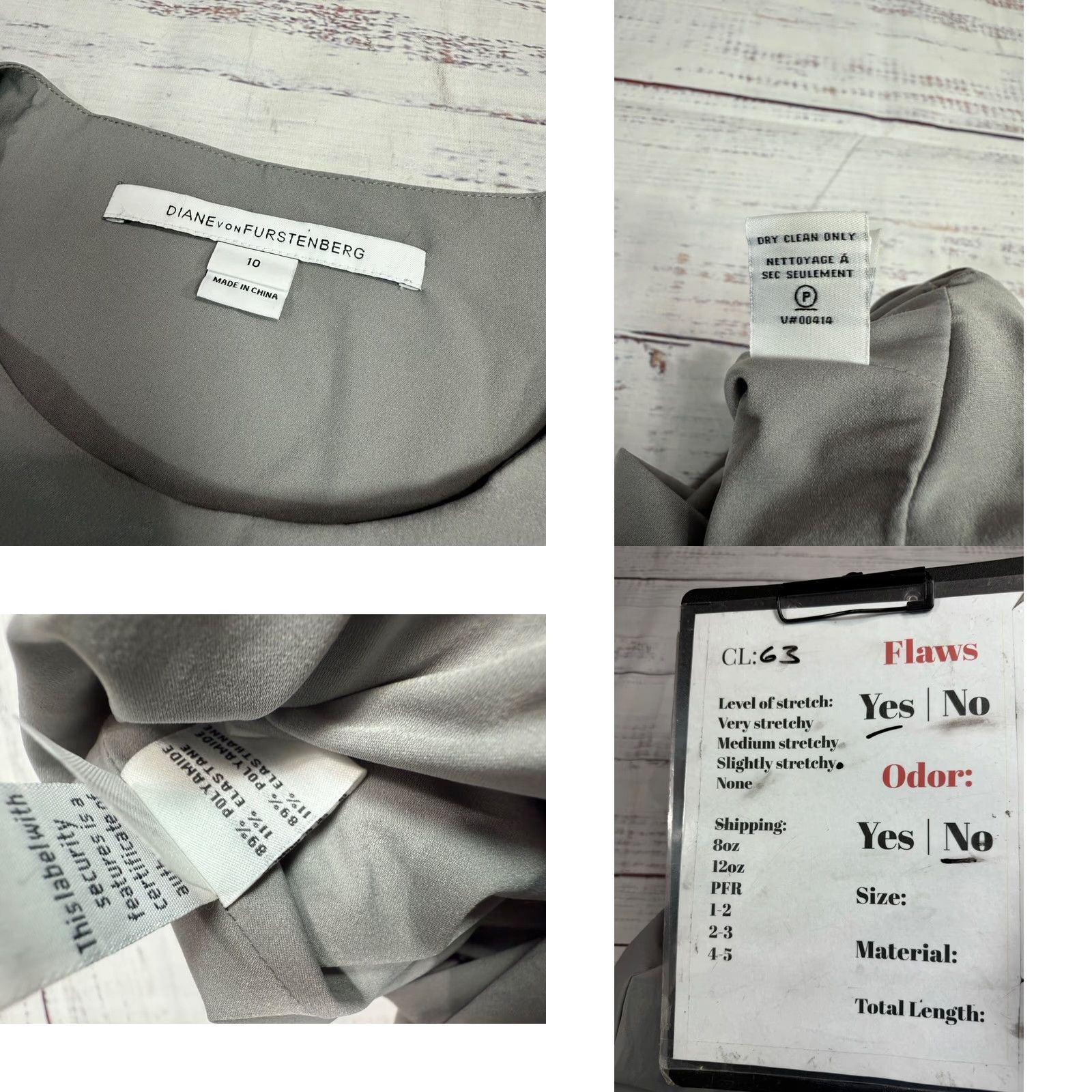 Diane von Furstenberg Diane von Furstenberg Womens Sleeveless A-Line Dress Gray Size 10 Size L / US 10 / IT 46 - 8 Thumbnail