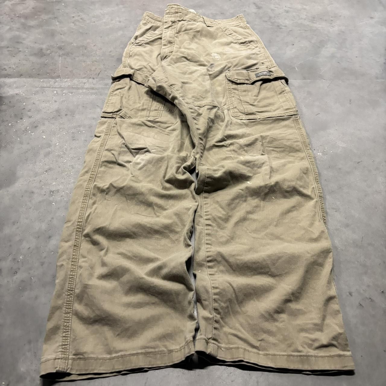 Japanese Brand × Vintage Crazy Vintage Y2K/2000s Baggy Khaki Skater Style Cargo Pants! Size US 38 / EU 54 - 3 Thumbnail