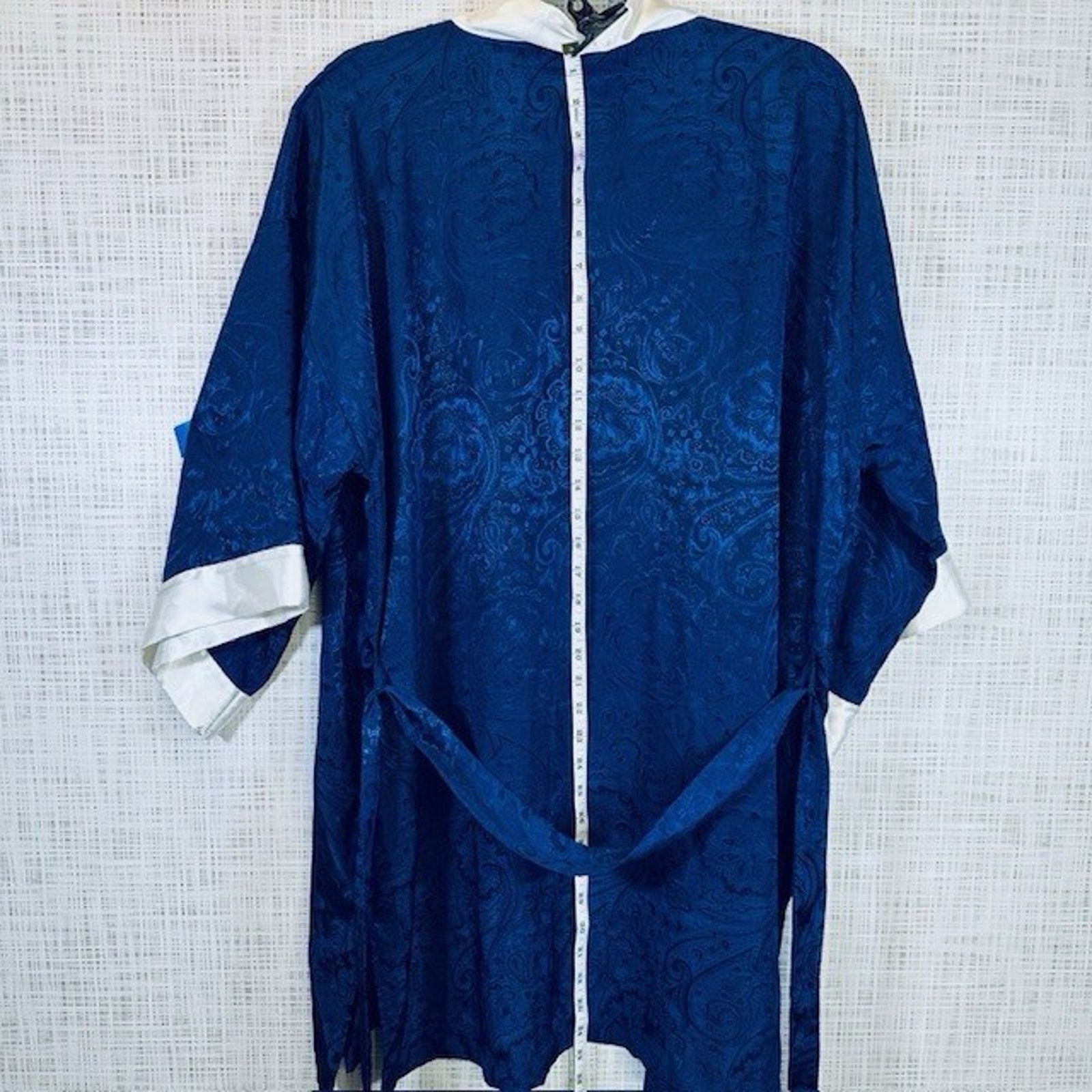 Other Sedu Robe w/Belt OSFM, Short Navy/White Polyester Vintage Size ONE SIZE - 7 Thumbnail