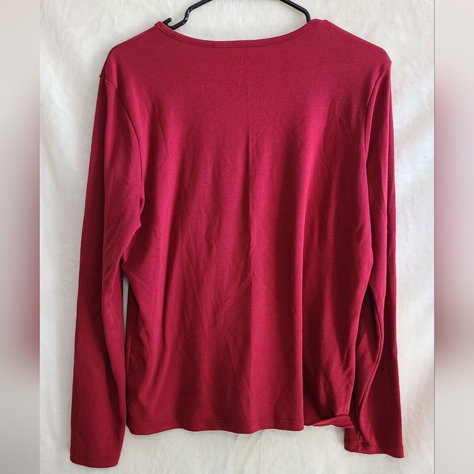 L.L. Bean LL Bean Women's Red Long Sleeve Tee Size L Size L / US 10 / IT 46 - 2 Thumbnail