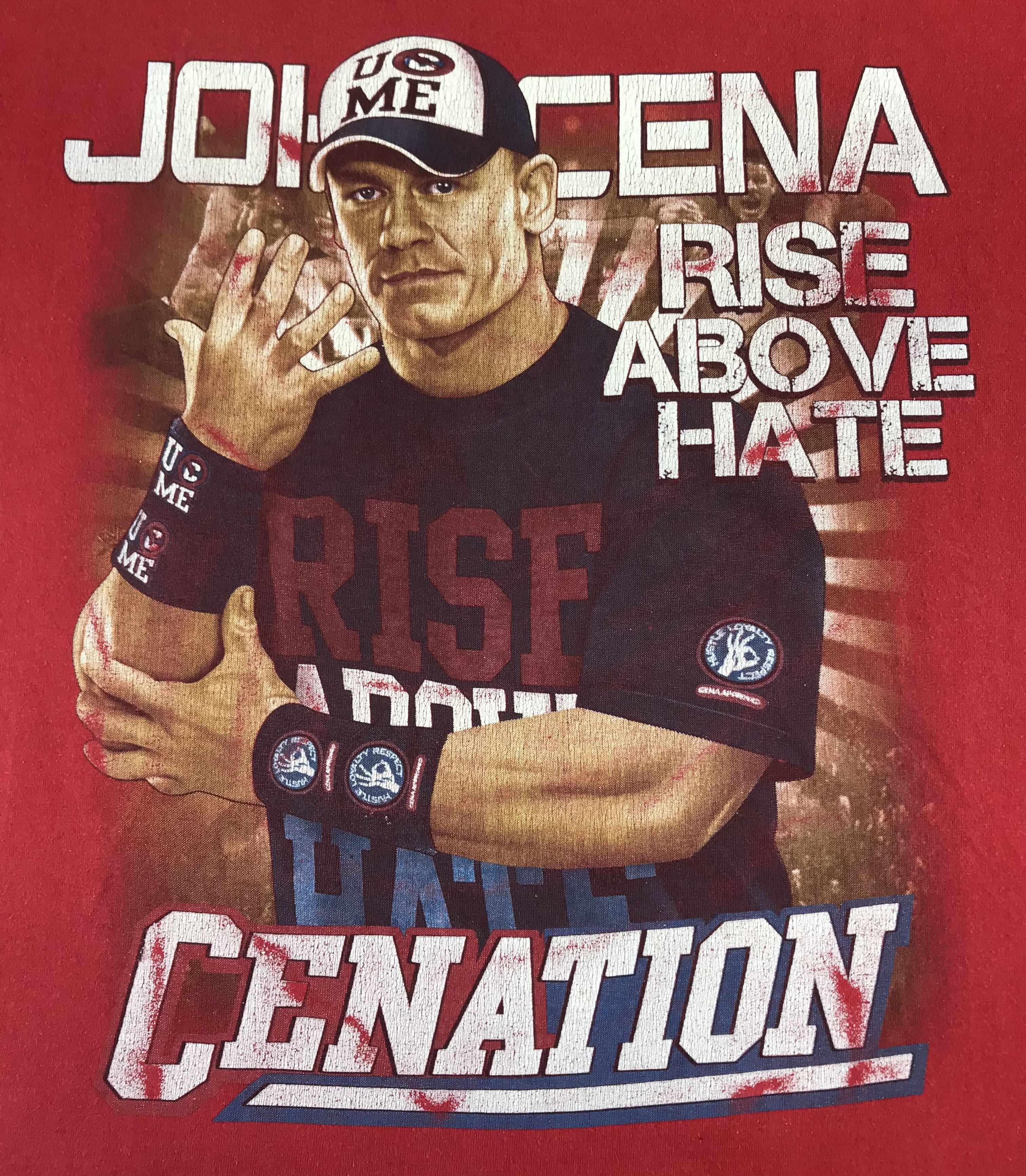 WWE Vintage John Cena 'Rise Above Hate' Over Printed Tee Size US XL / EU 56 / 4 - 3 Thumbnail