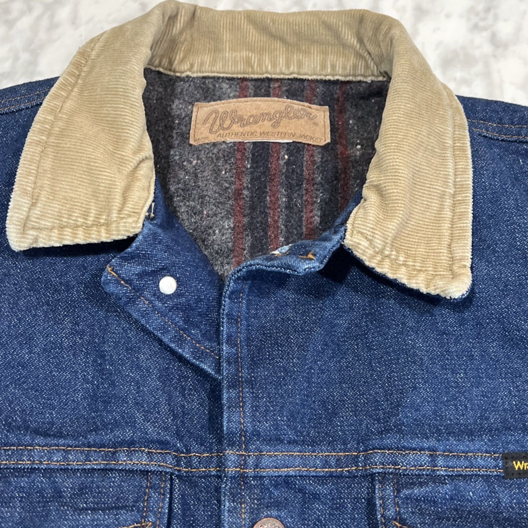 Wrangler VINTAGE Wrangler Western Denim Jacket Men’s XL Blue Blanket Lined Workwear Size US XL / EU 56 / 4 - 6 Thumbnail