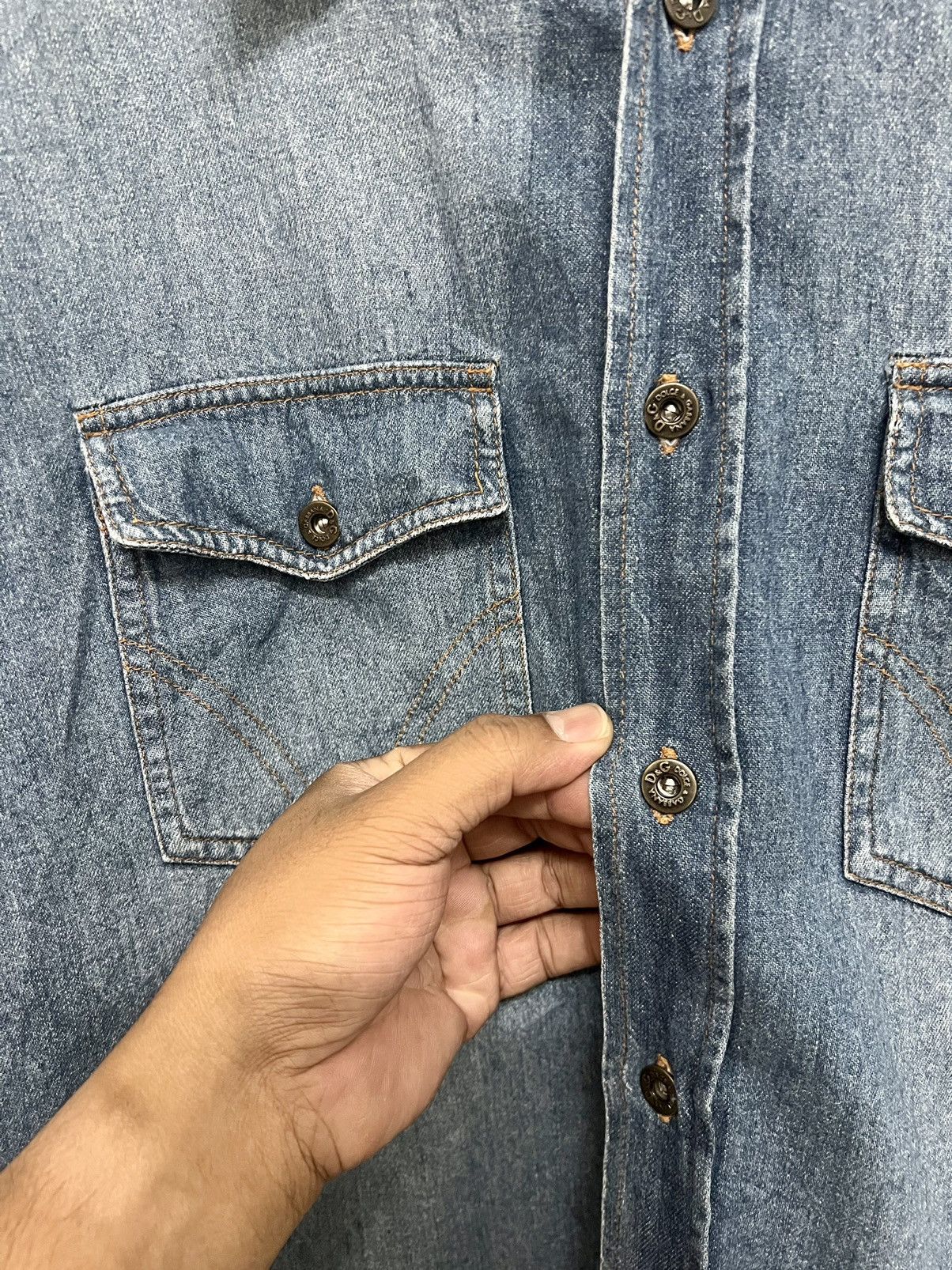 Dolce & Gabbana VINTAGE DOLCE & GABBANA DENIM SHIRT Size US XXL / EU 58 / 5 - 6 Thumbnail