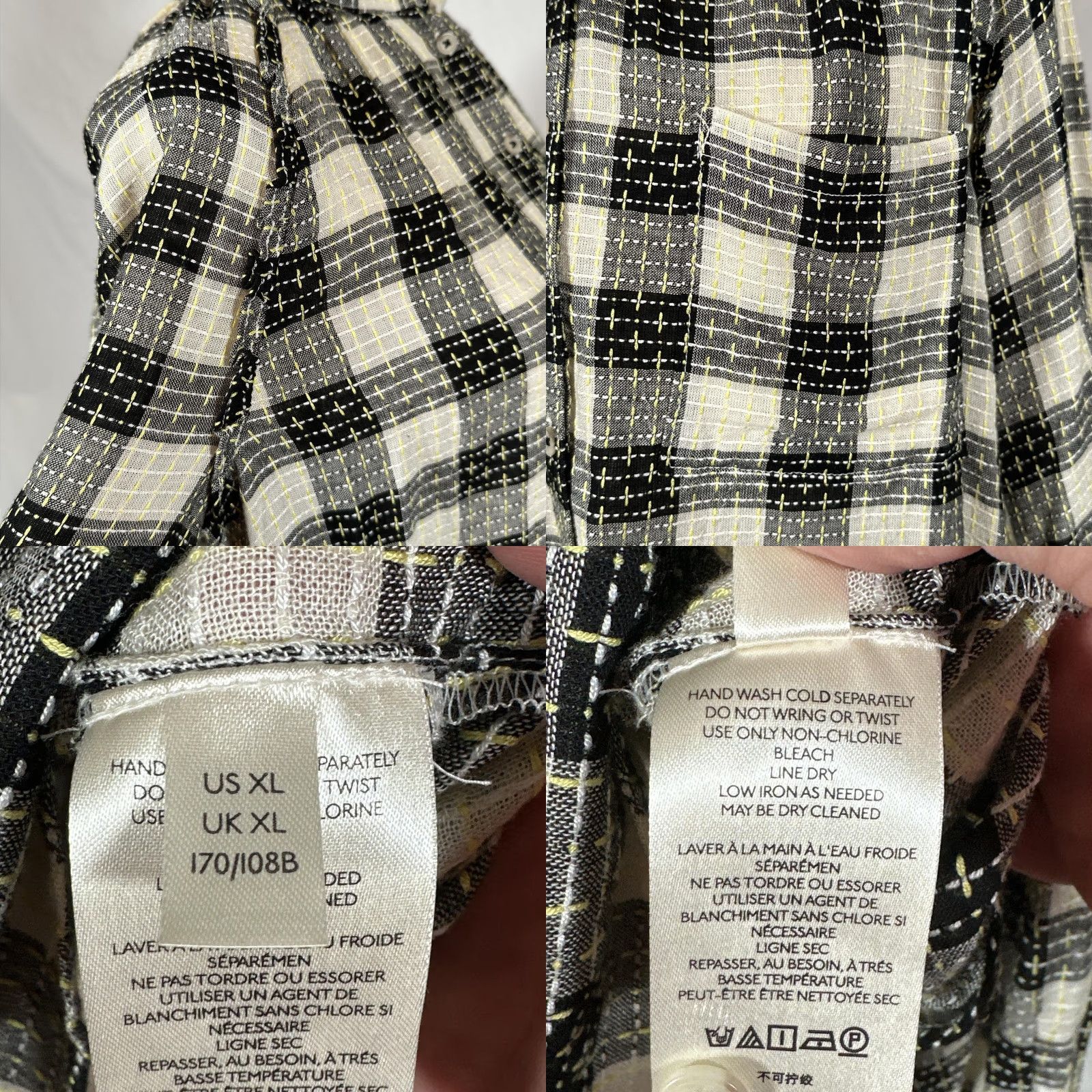 Vintage VINTAGE Pilcro Anthropologie Shirt Womens XL Black Plaid Ruffle Collar Long Sleeve Button-Front Knit Lightweight All Seasons Womens XL Size XL / US 12-14 / IT 48-50 - 8 Thumbnail