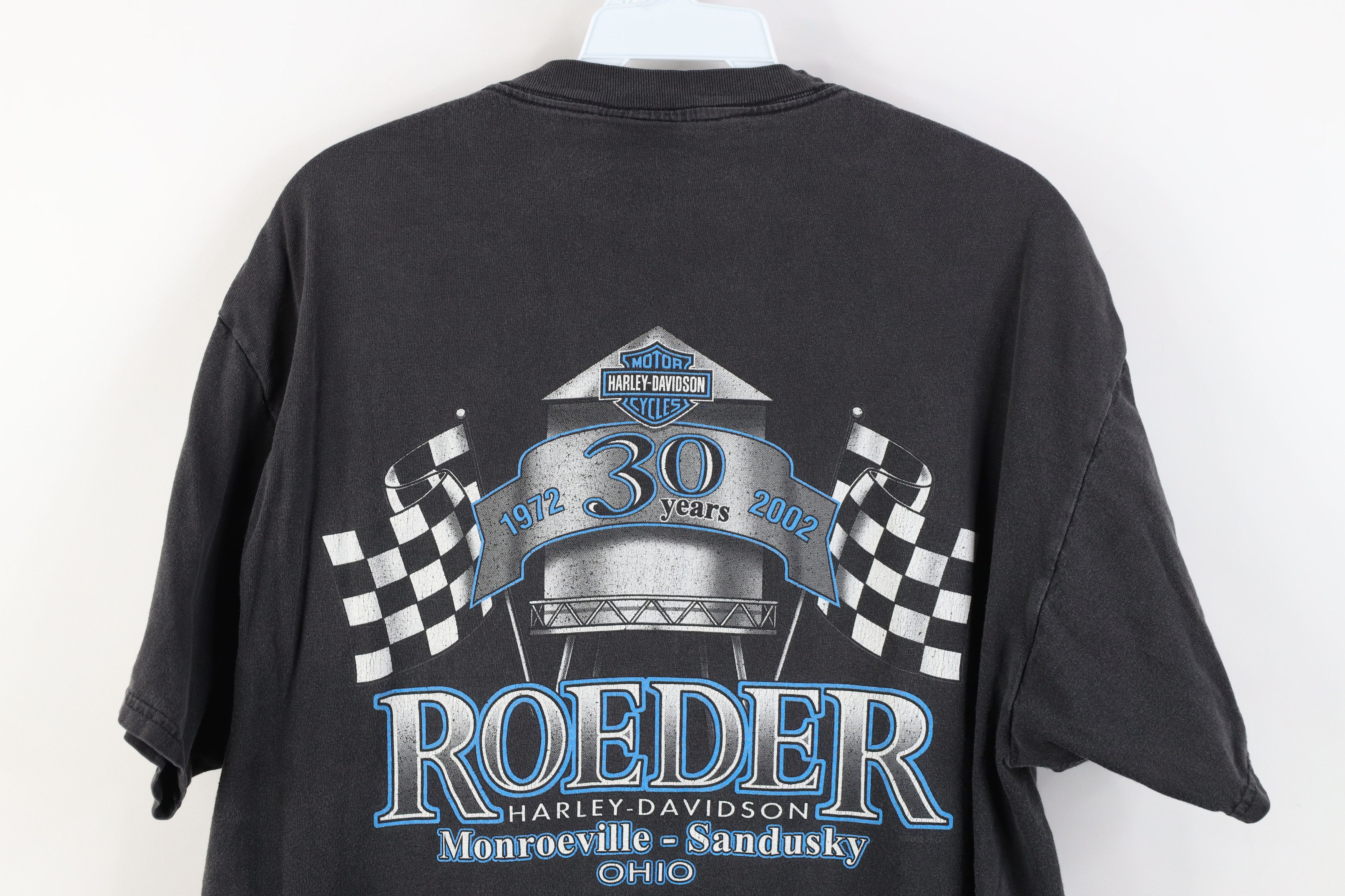 Harley Davidson Vintage Y2K Harley Davidson USA Flag Stencil T-Shirt USA Size US L / EU 52-54 / 3 - 11 Thumbnail