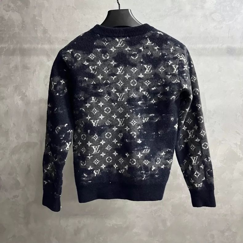 Louis Vuitton Louis Vuitton Black Full Print Worn Effect Crew Neck Wool Size US S / EU 44-46 / 1 - 5 Thumbnail