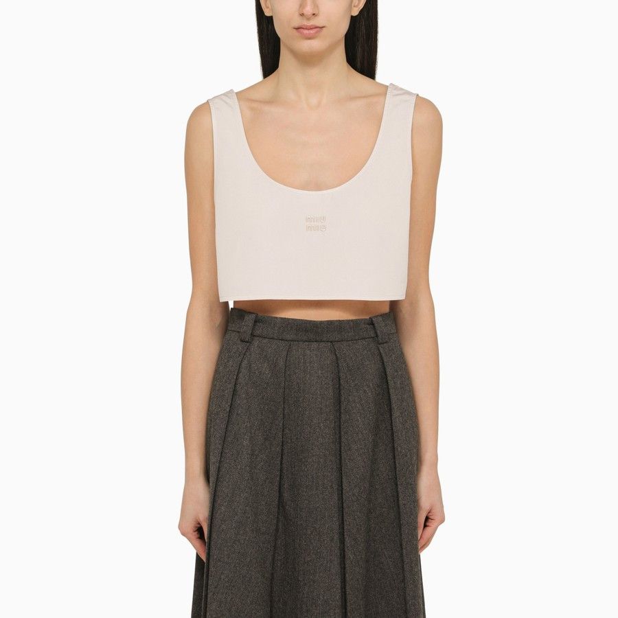 image of Miu Miu O1D2Blof0124 Tank Top In White, Women's (Size XS)