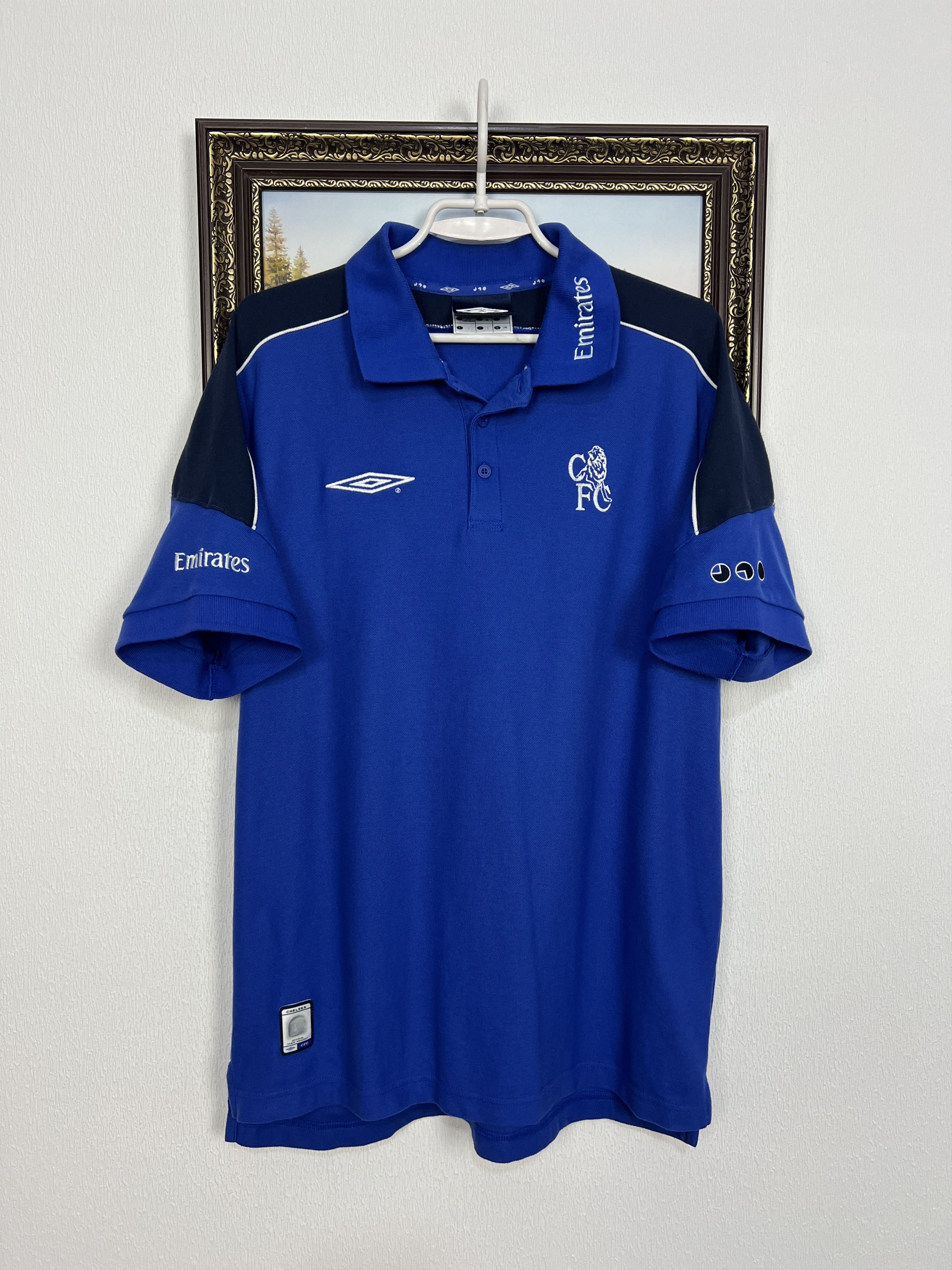 Umbro Vintage Chelsea Football Train Polo Shirt Jersey Trikot Size US L / EU 52-54 / 3 - 1 Thumbnail