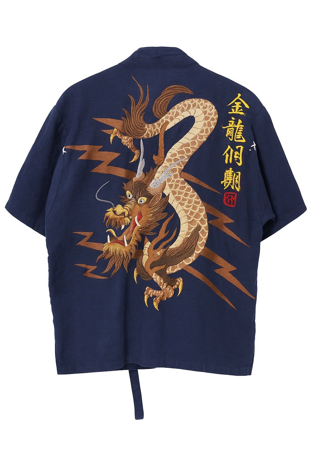 Other Vintage Japanese Dragon Embroidered Navy Kimono-Style Shirt Size US M / EU 48-50 / 2 - 1 Thumbnail