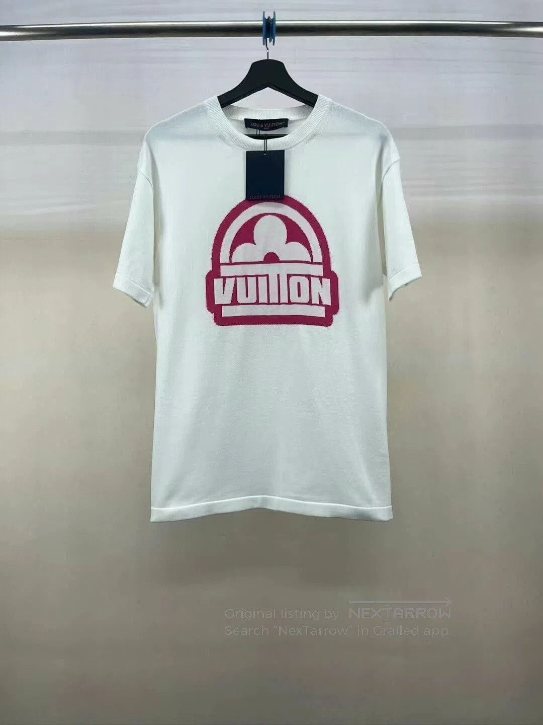 Louis Vuitton louis vuitton white logo knit t. Size L / US 10 / IT 46 - 1 Thumbnail