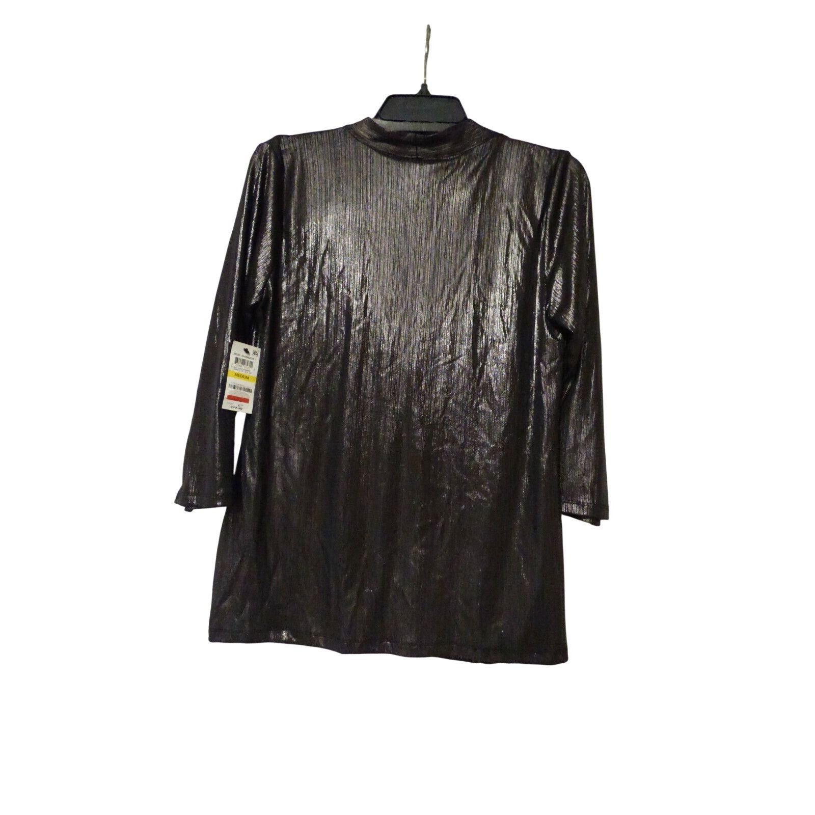 Alfani Alfani Metallic Twist-Front Top, Gunmetali, Size M Size M / US 6-8 / IT 42-44 - 7 Thumbnail