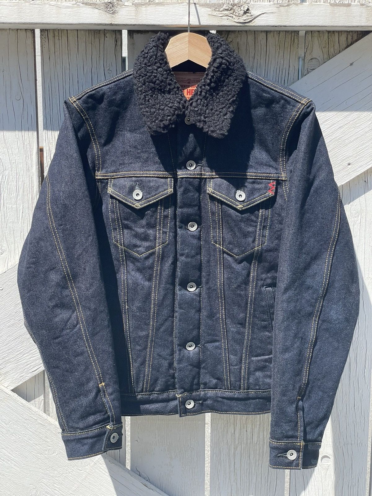 Iron Heart Iron Heart 14oz Selvedge Denim Jacket Fleece Lined IHJ-115 Size US S / EU 44-46 / 1 - 1 Thumbnail
