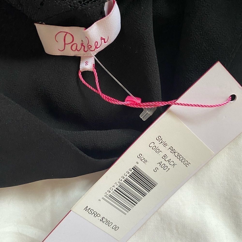 Parker Parker Silk Black Blouse | Ruffled Flowy Sleeves | Lace Back Size S / US 4 / IT 40 - 4 Thumbnail