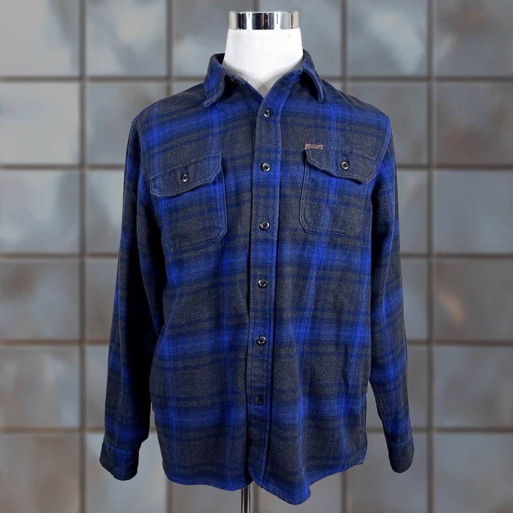 Orvis Orvis Shirt Jacket Shacket Blue Gray Plaid Cotton Flannel Long Sleeve Button-Up M Regular Mens Size US M / EU 48-50 / 2 - 1 Thumbnail