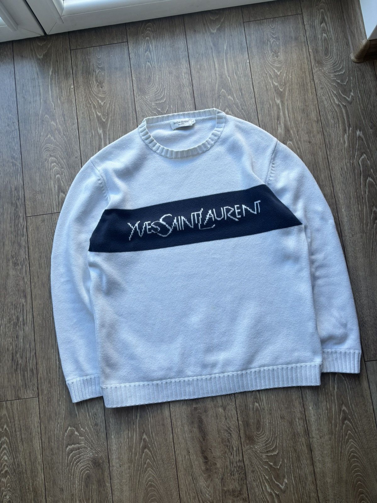 Yves Saint Laurent White Yves Saint Laurent YSL Vintage Sweater Size US M / EU 48-50 / 2 - 1 Thumbnail